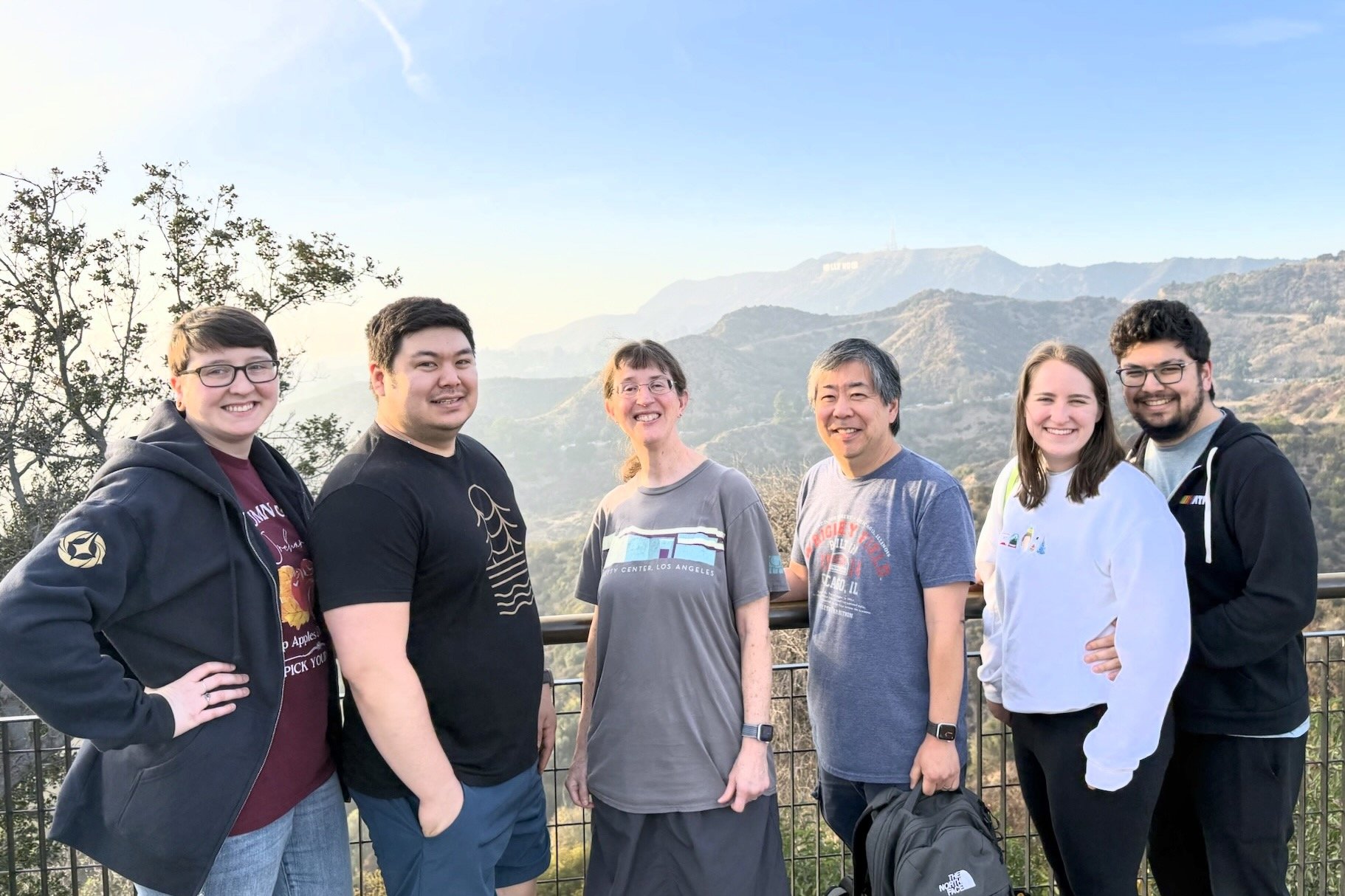 In front of the Hollywood sign