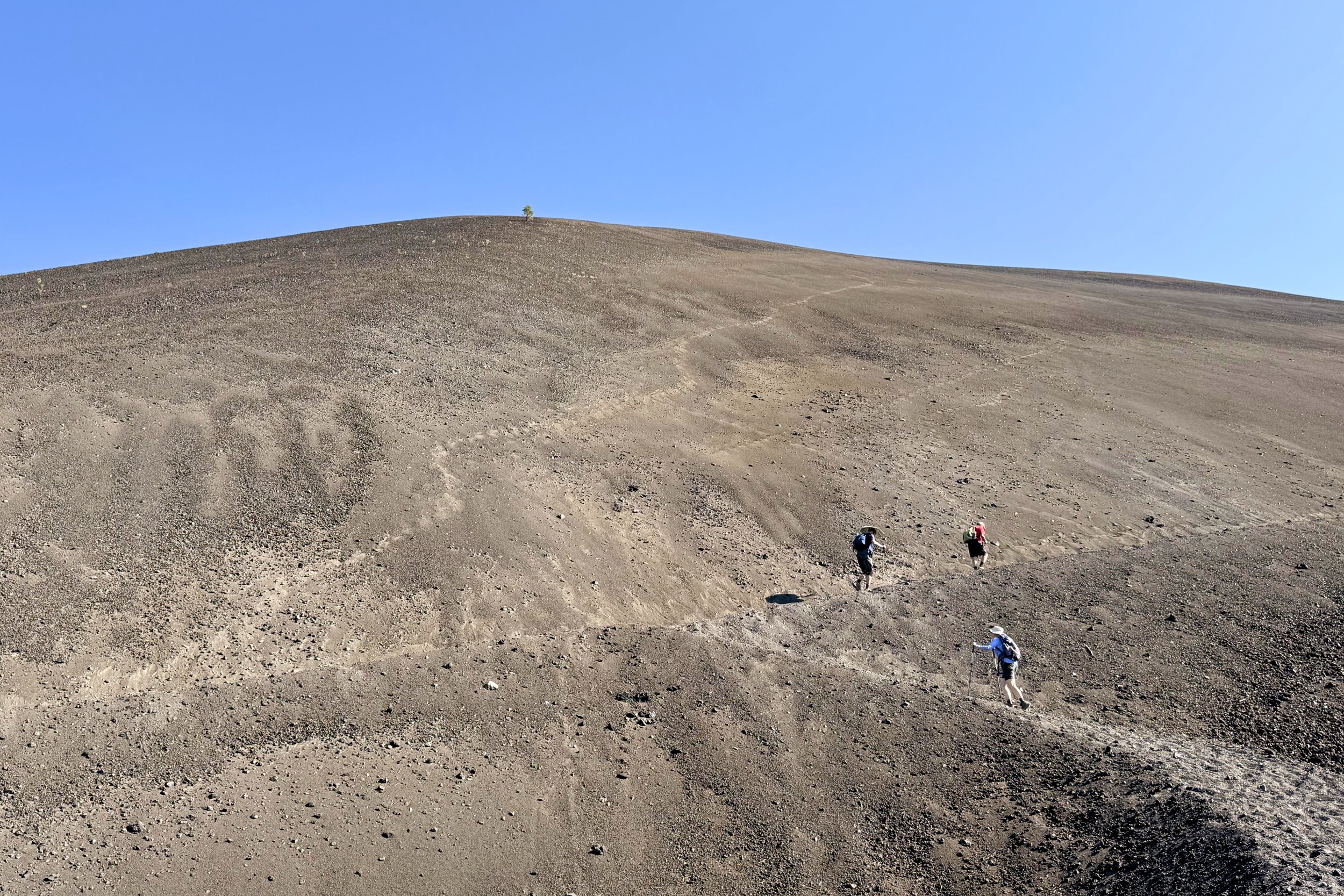 Going up the back of the cone
