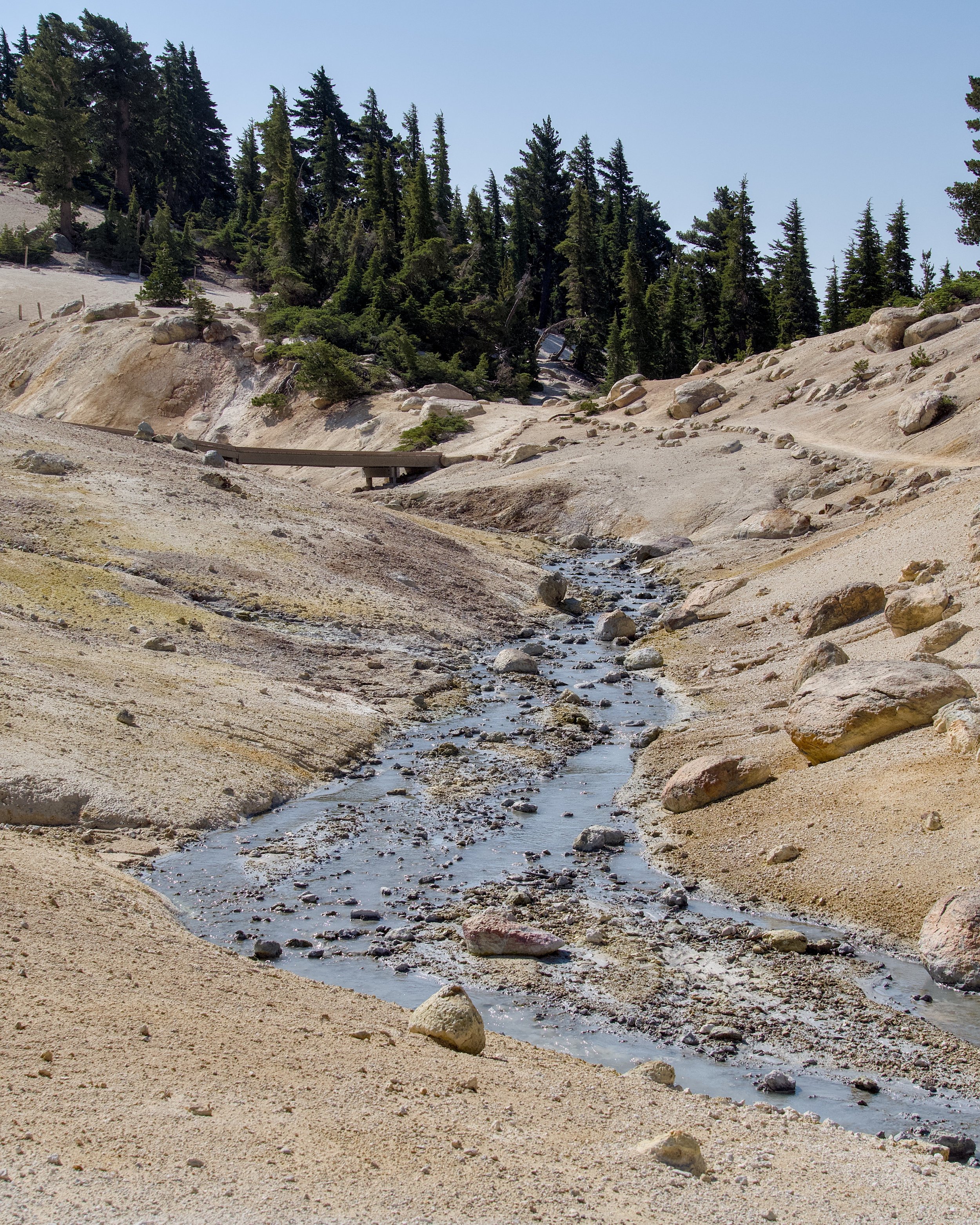 Water flowing out of Bumpass Hell