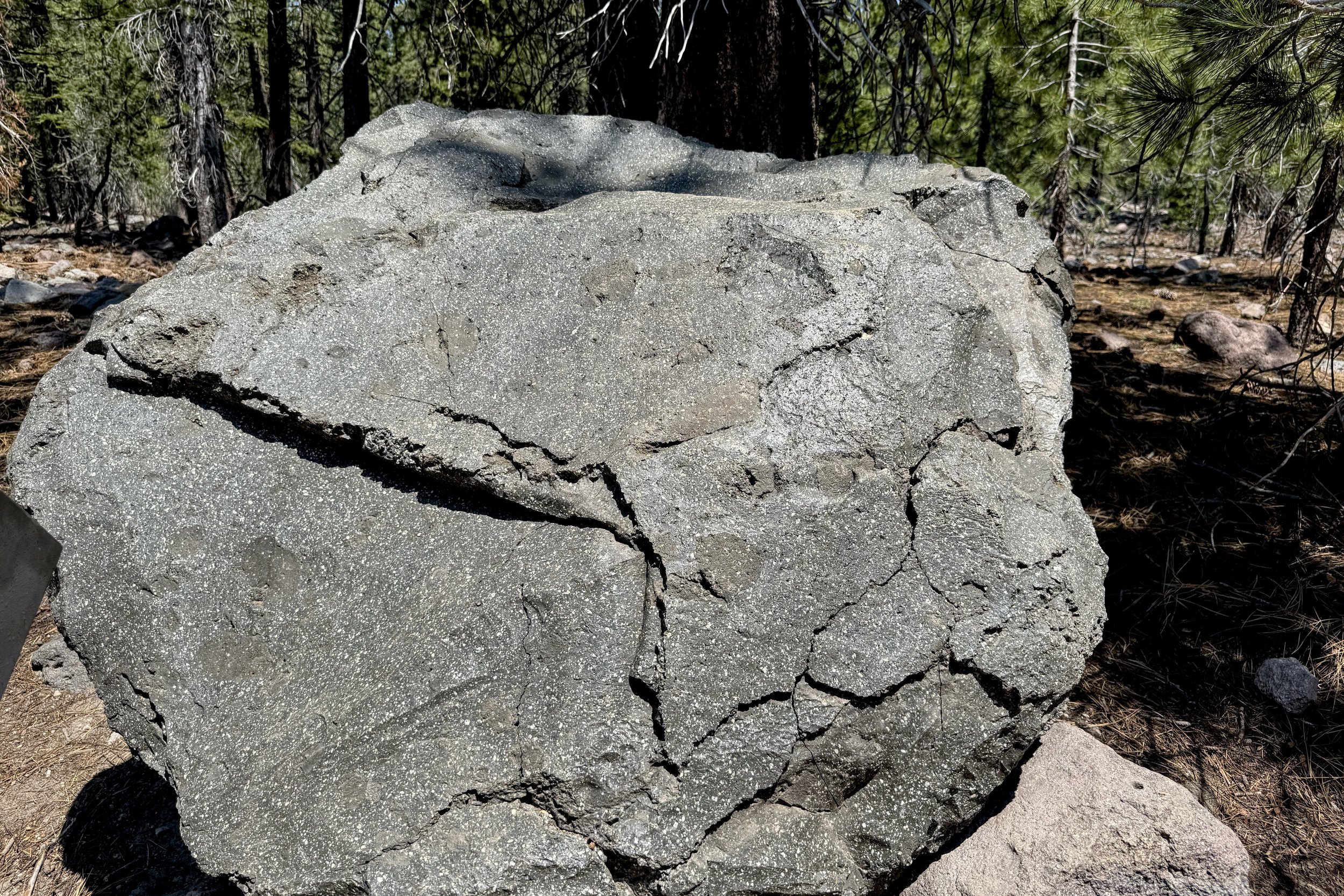 Black dacite with patches of basalt