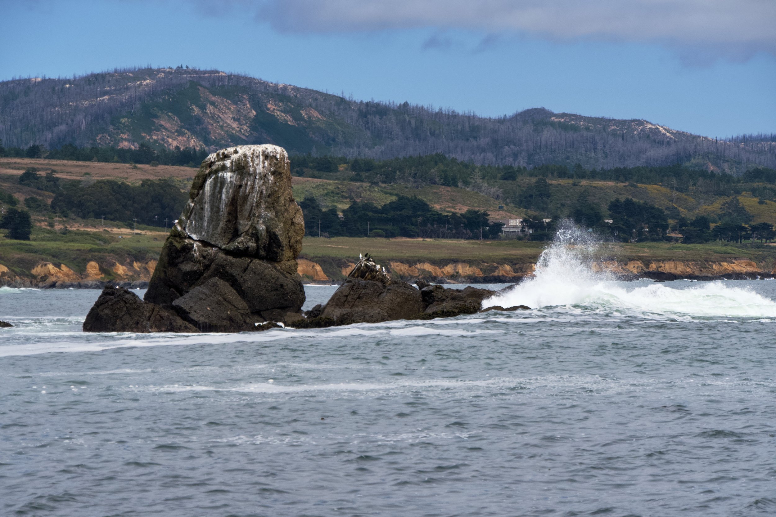 Waves crashing on Prisoner Rock