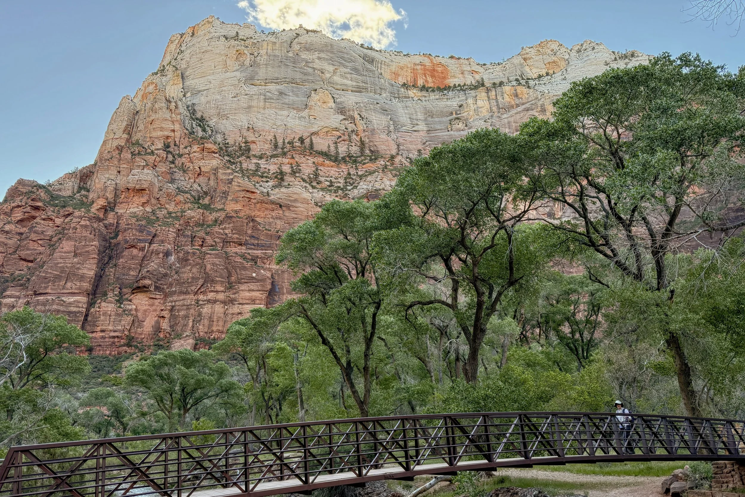 Bridge crossing Virgin River from Grotto stop