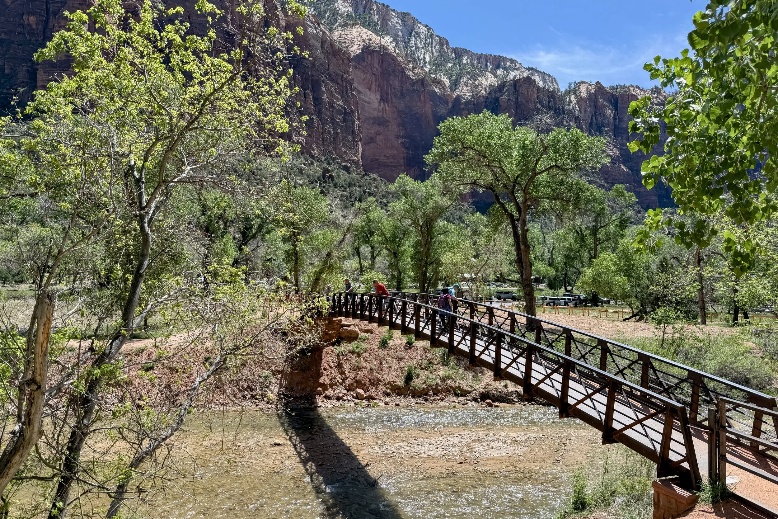 Bridge over Virgin River to Zion Lodge