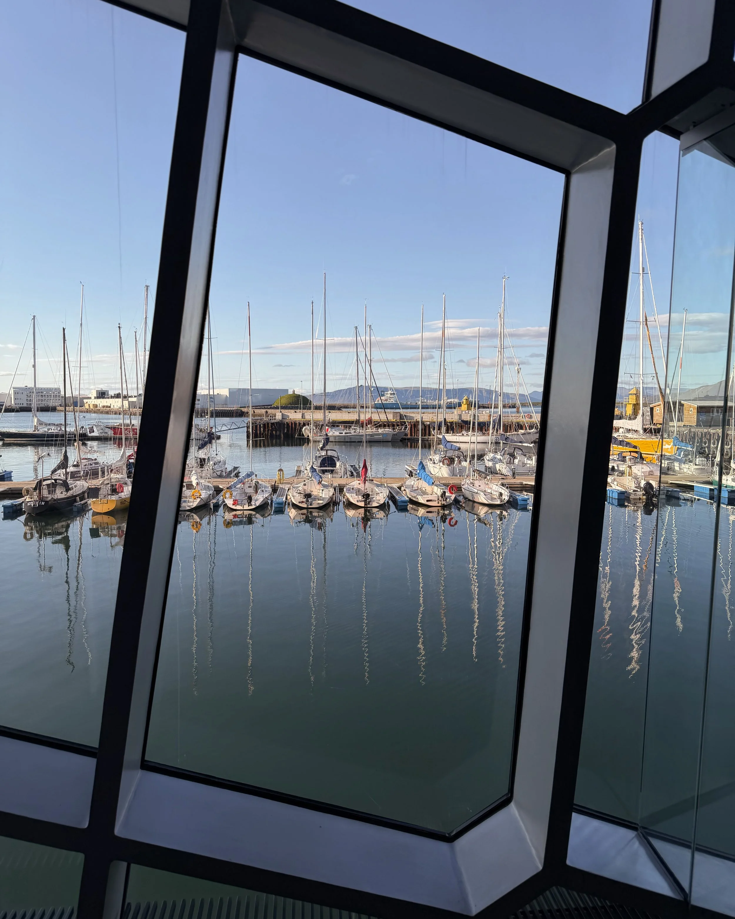 Looking out to the harbor from Harpa
