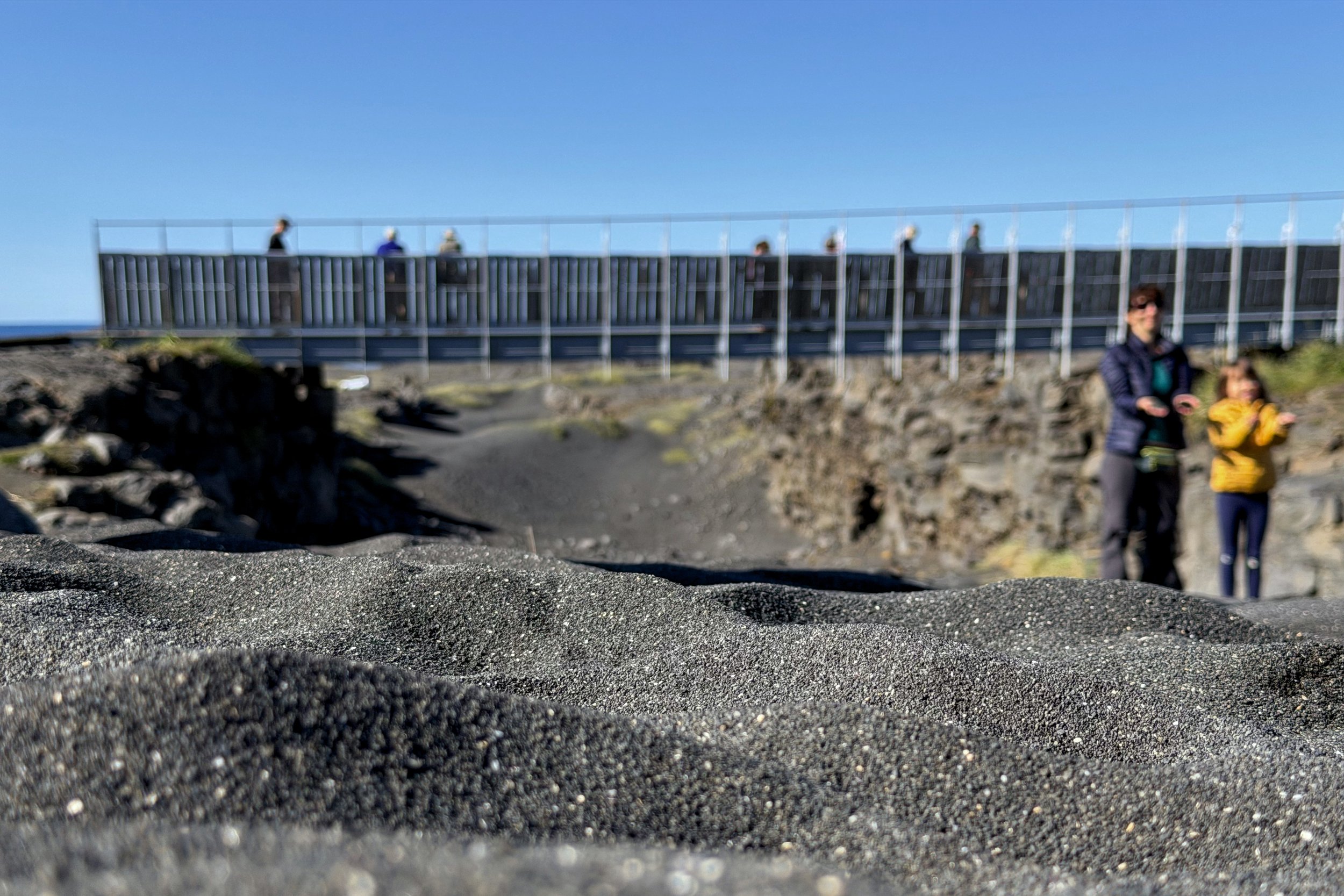 Volcanic sand under bridge