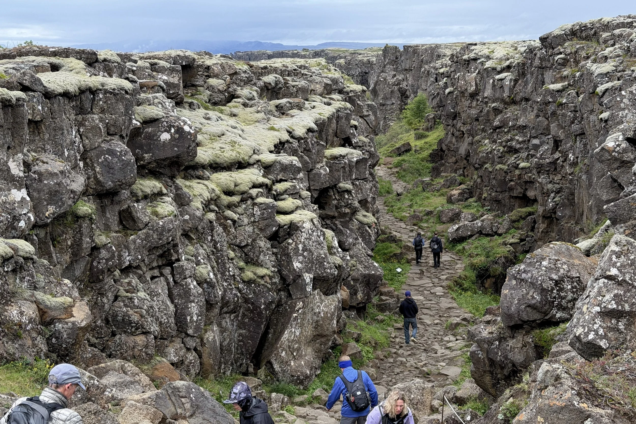 Hiking into fissure