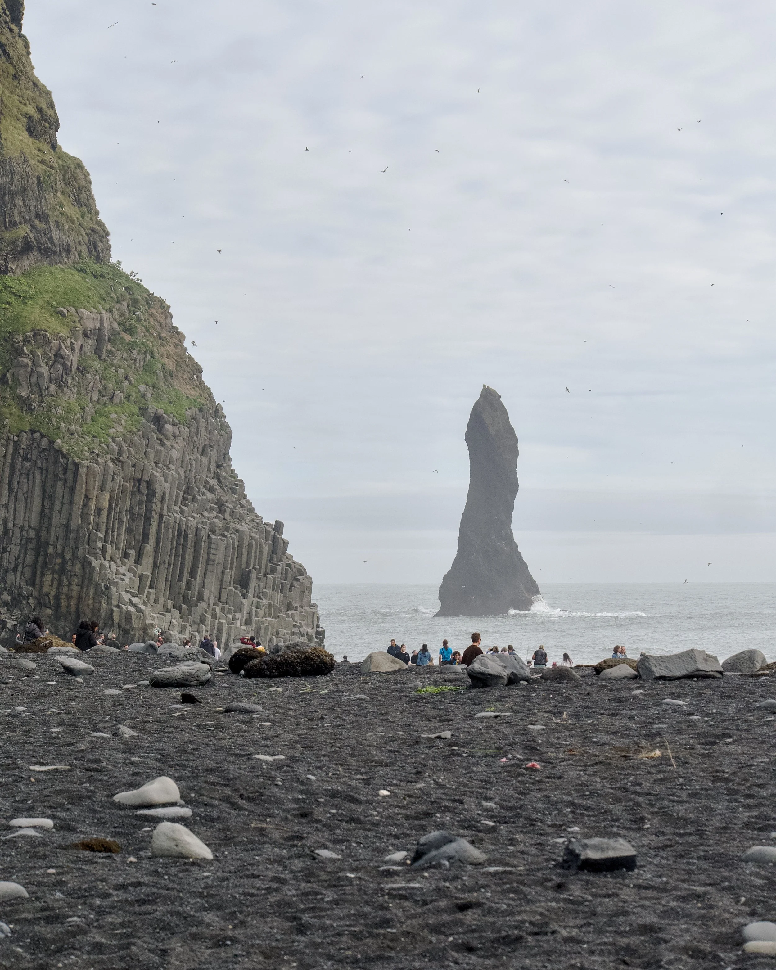 Reynisfjara beach and sea stacks