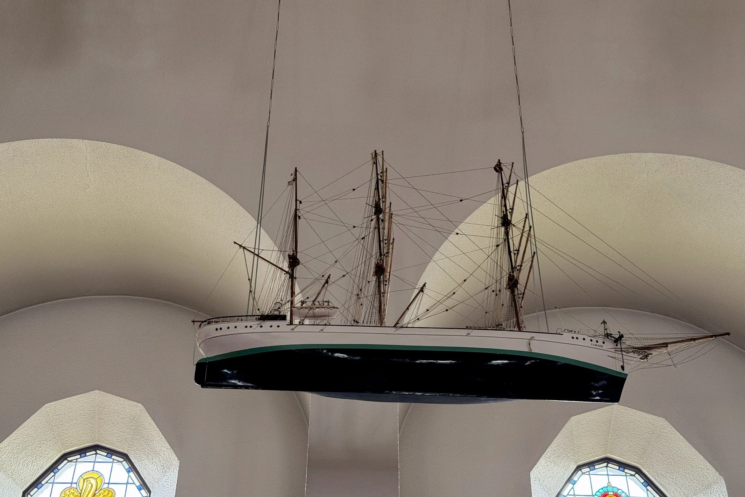Model ship in Akureyrarkirkja