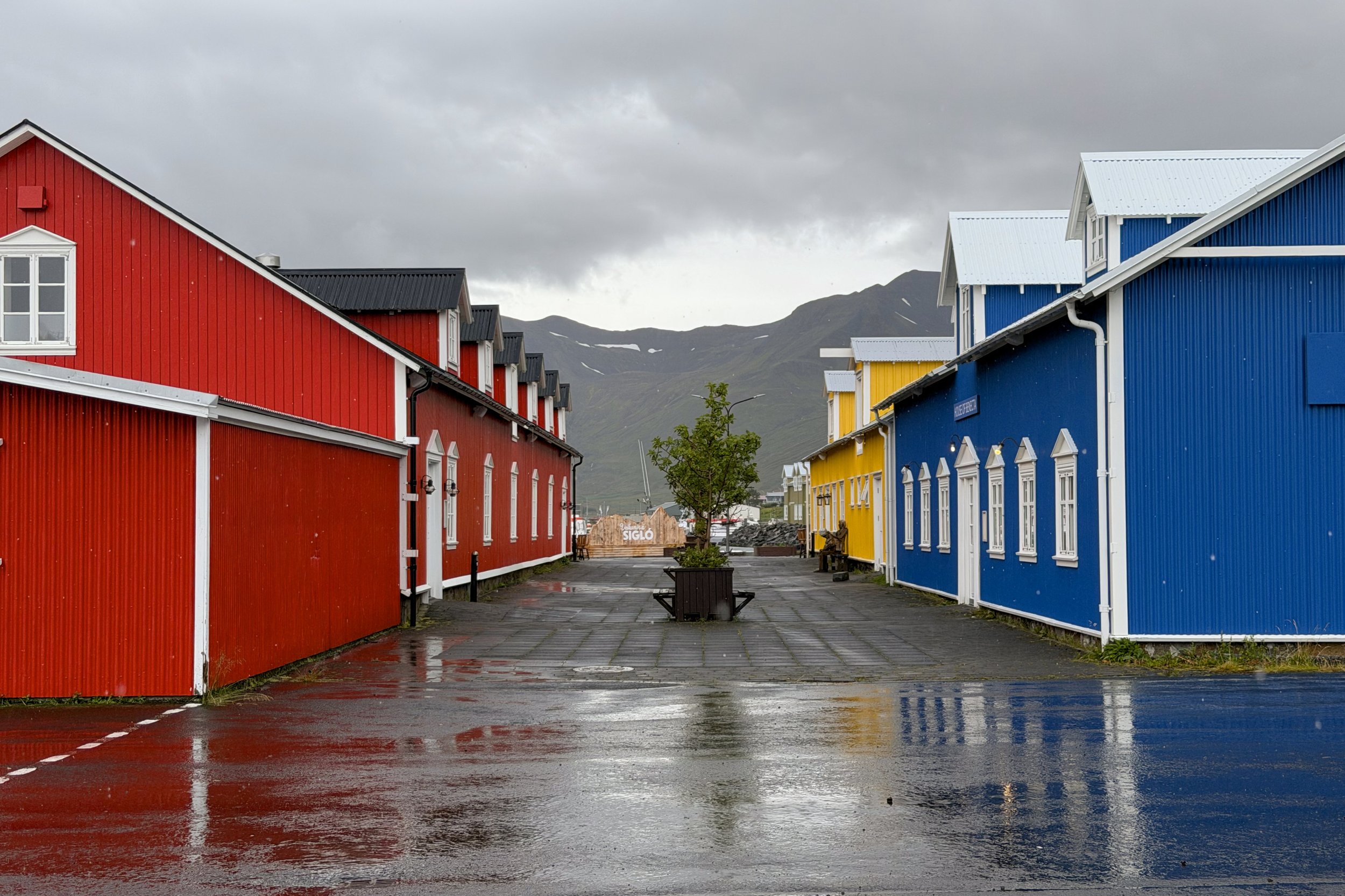 Buildings near harbor