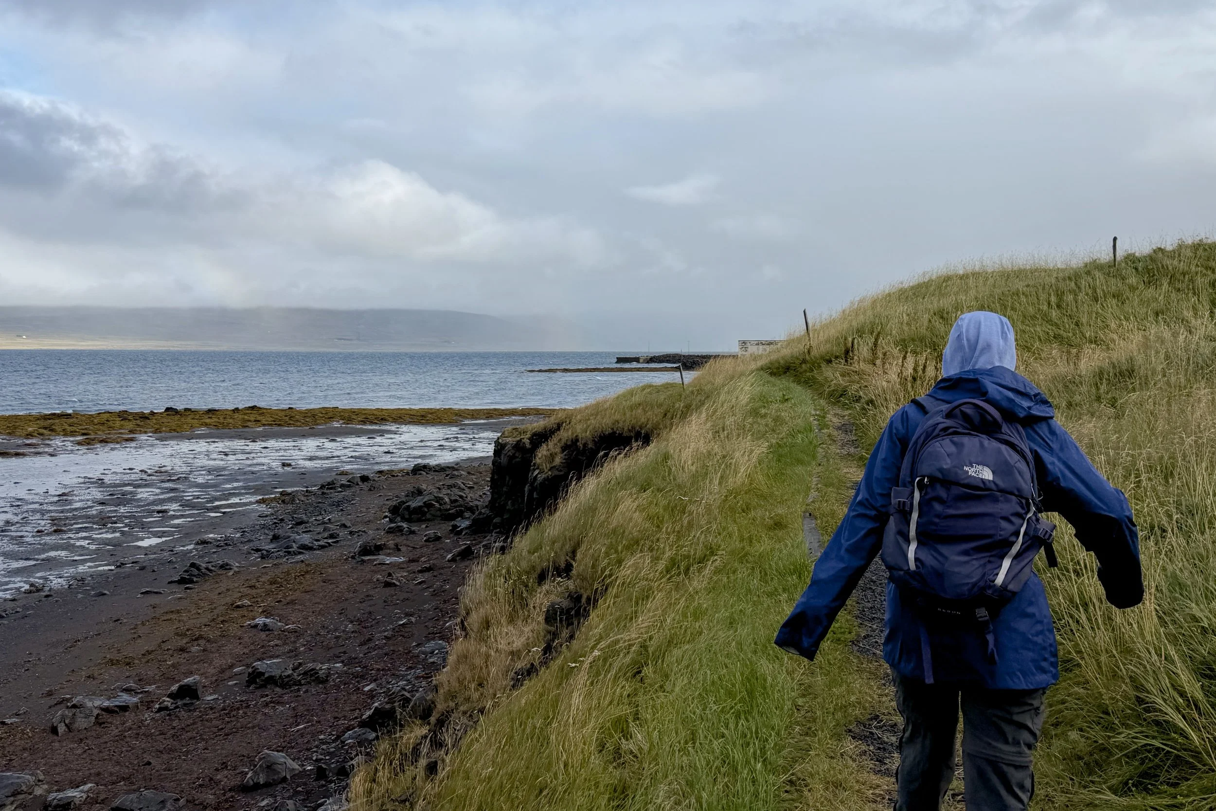 Walking along the water in Búðardalur