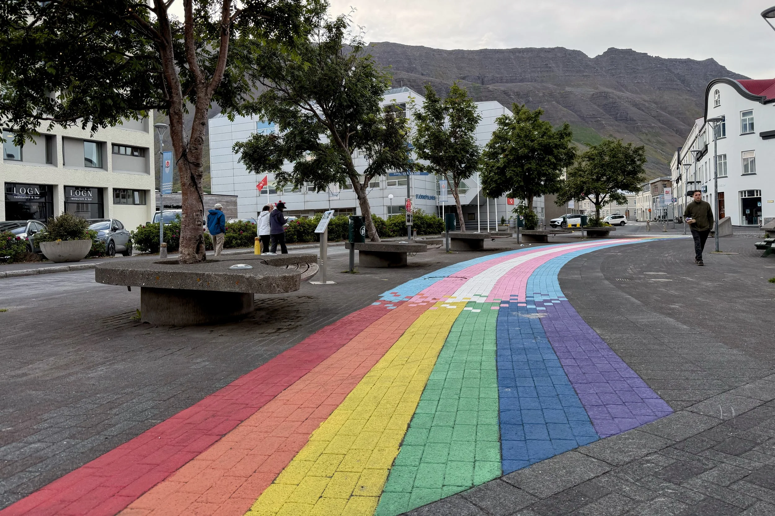 Rainbow path in Ísafjörður