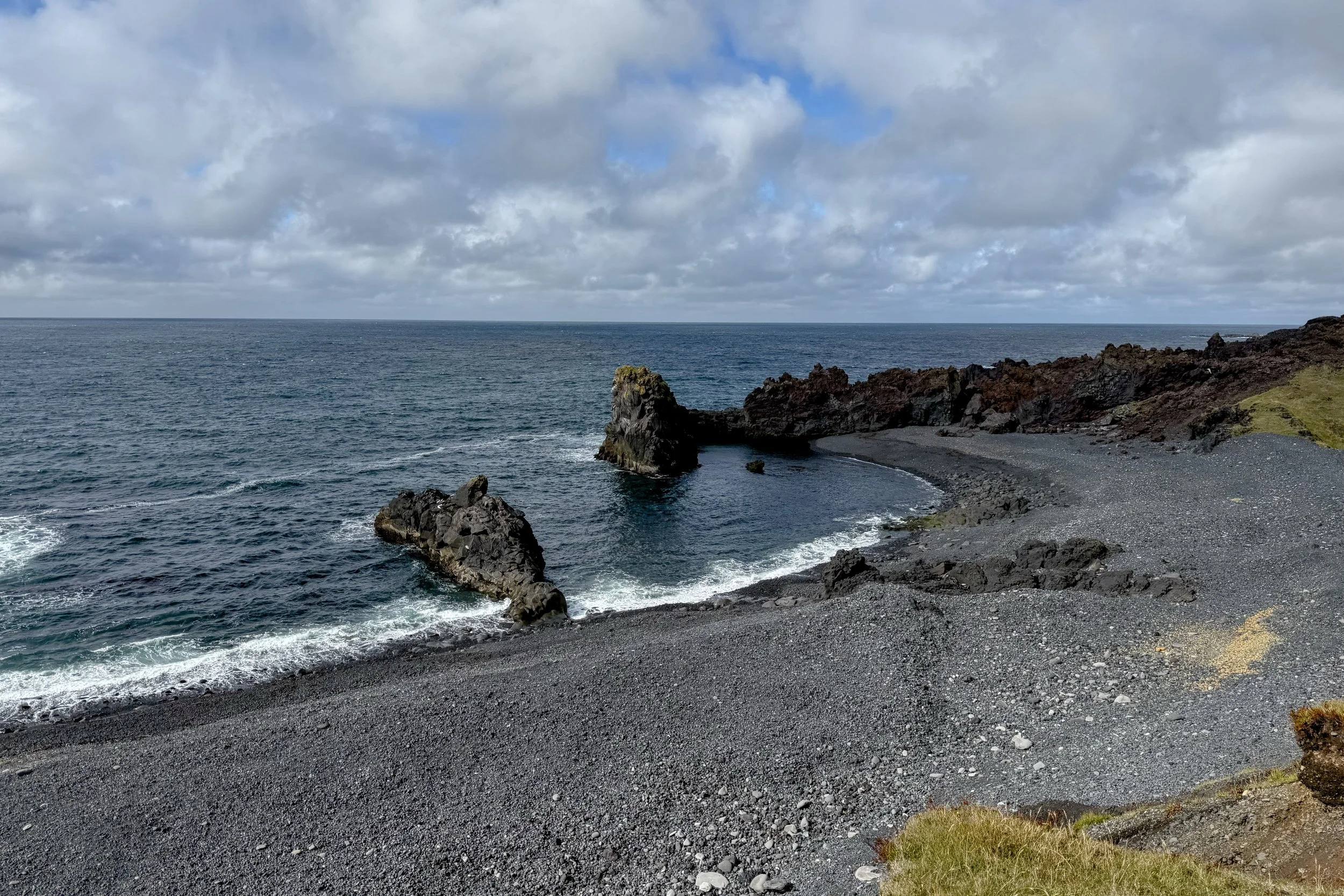 Volcanic formations at Djúpalónssandur (black pebble beach)