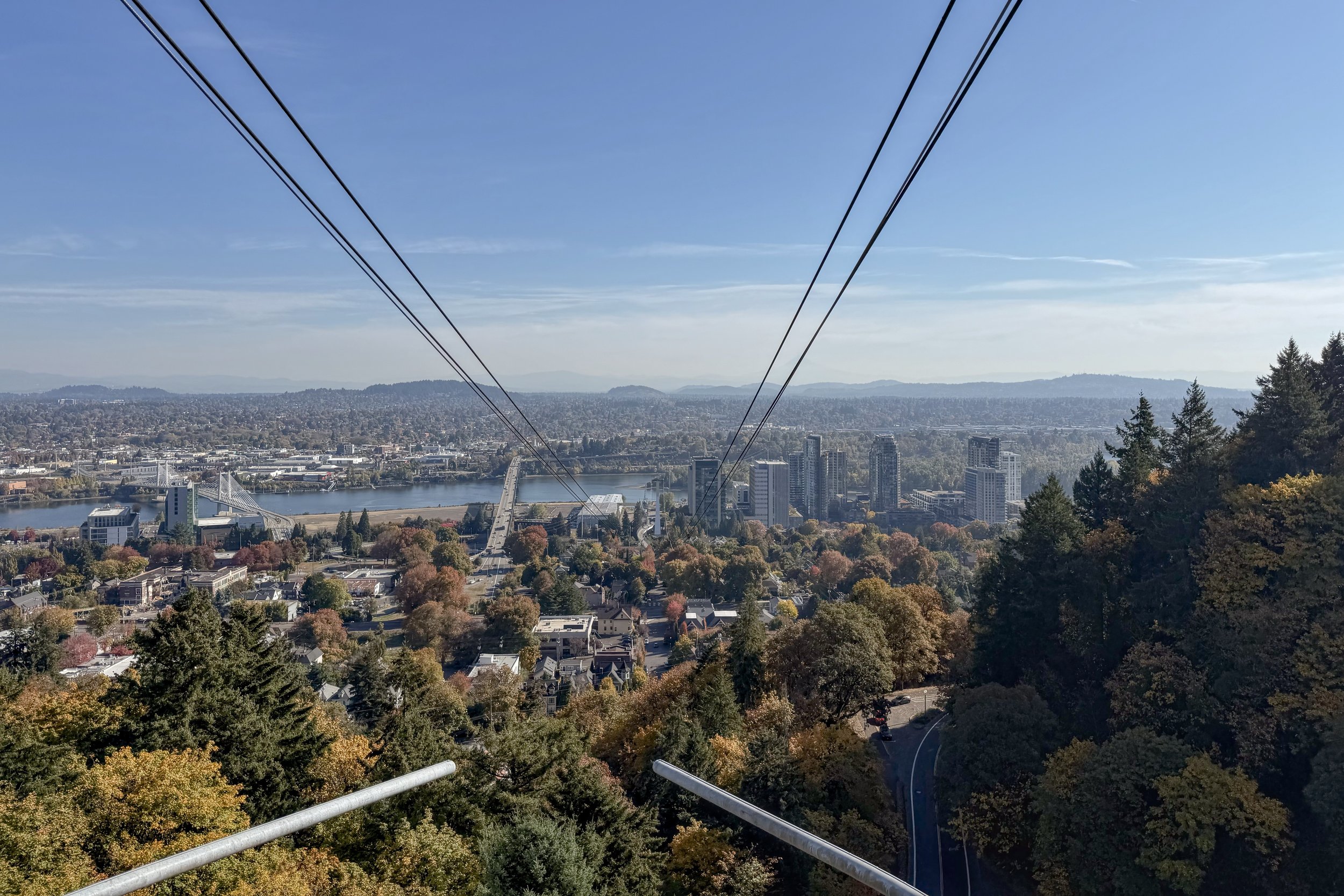 Going down the aerial tram