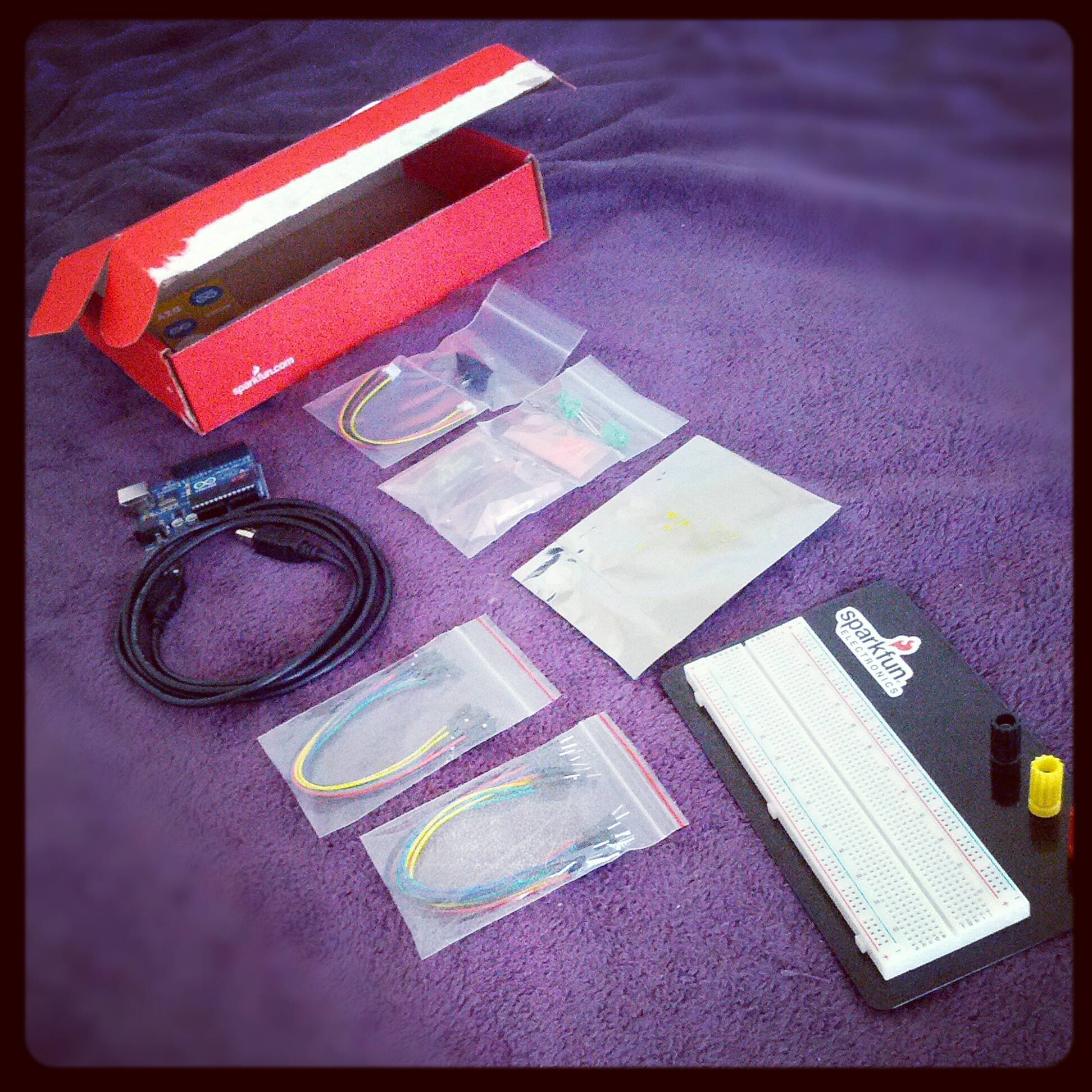 Initial shipment of parts from Sparkfun!