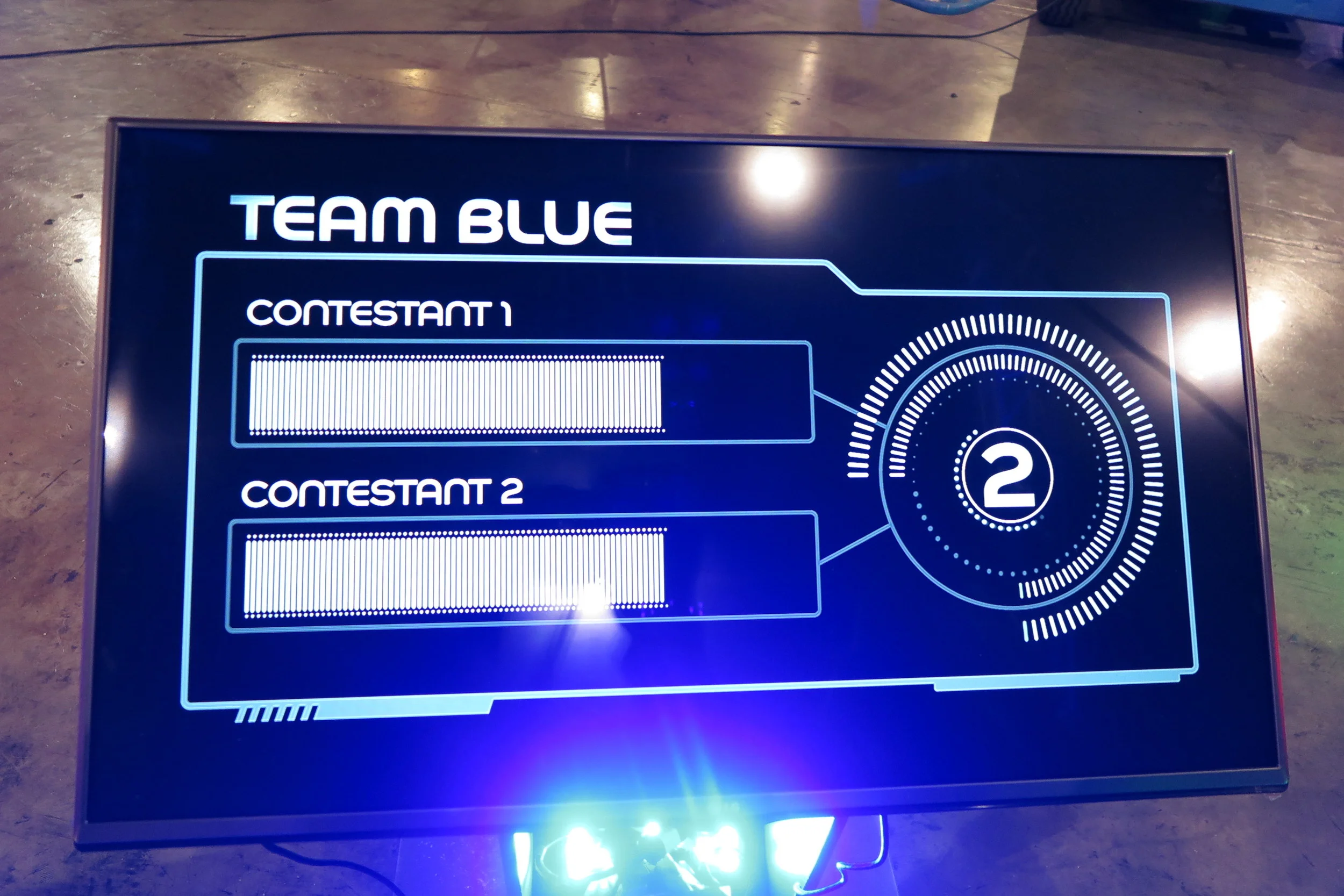  One of the teams' TV challenges running in demo, with generic titles... 