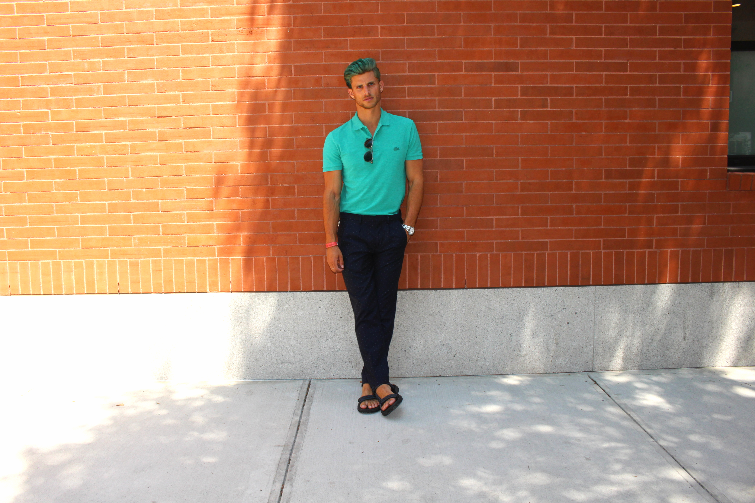 50 Shades of Blue: Lacoste, Zara Men, Teva
