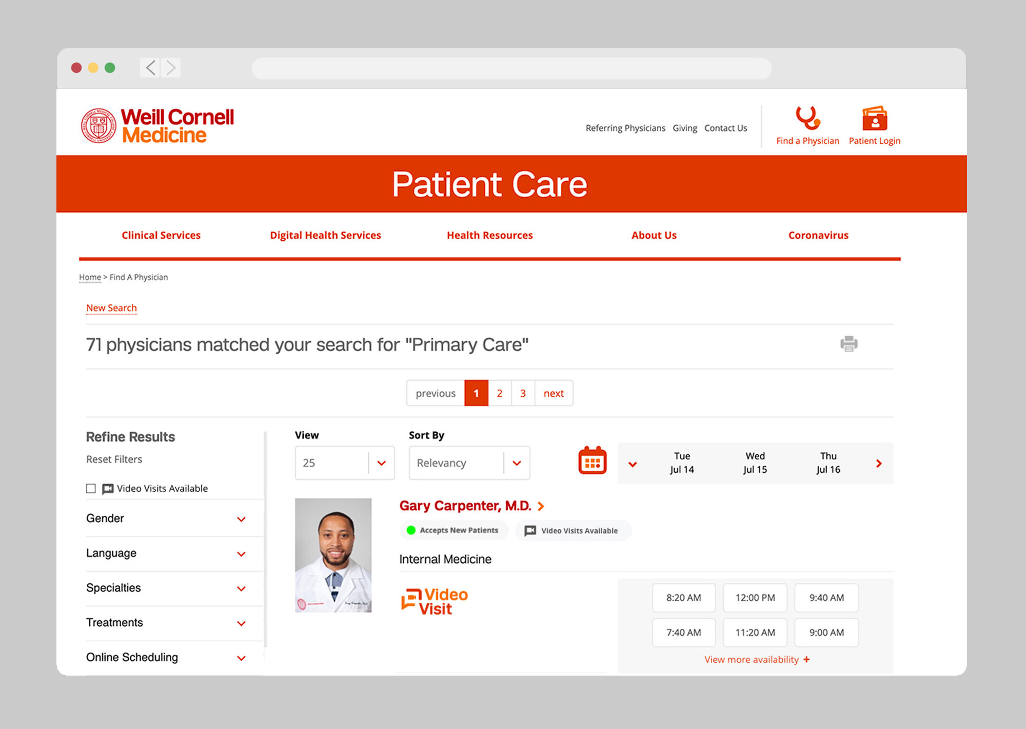 patient care at weill cornell medicine