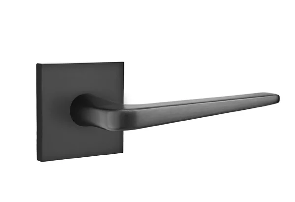 EMTEK ATHENA LEVER | SQUARE ROSETTE | FLAT BLACK