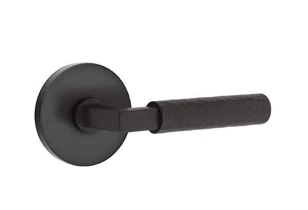 EMTEK SELECT, L-Square Hammered Lever, Disk Rosette | FLAT BLACK.jpg