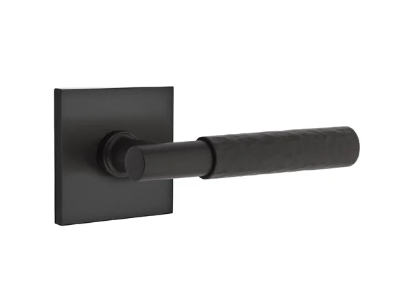 EMTEK SELECT, T-Bar Hammered Lever, Square Rosette | FLAT BLACK.jpg