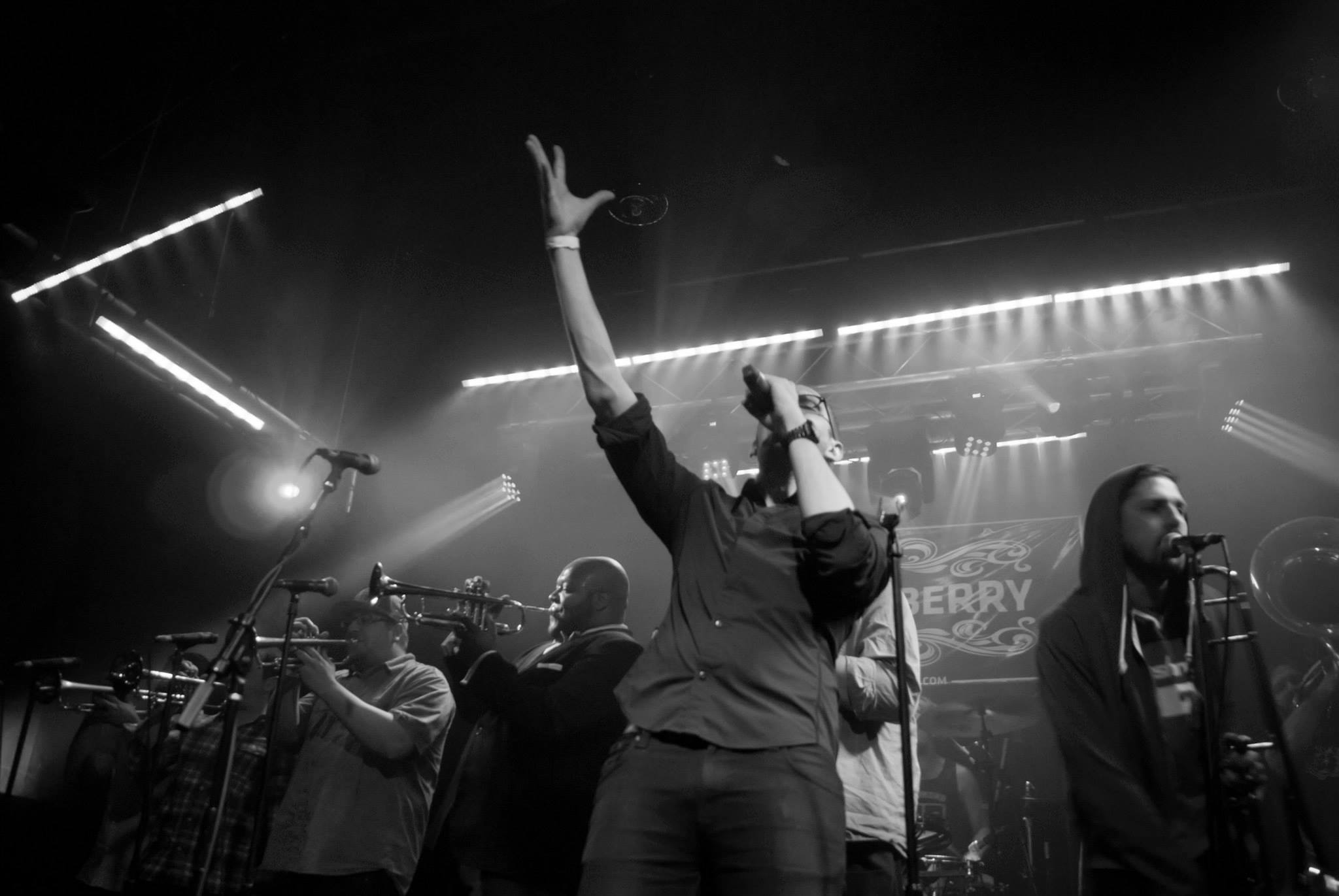 Bryan in the throws of vocal triumph