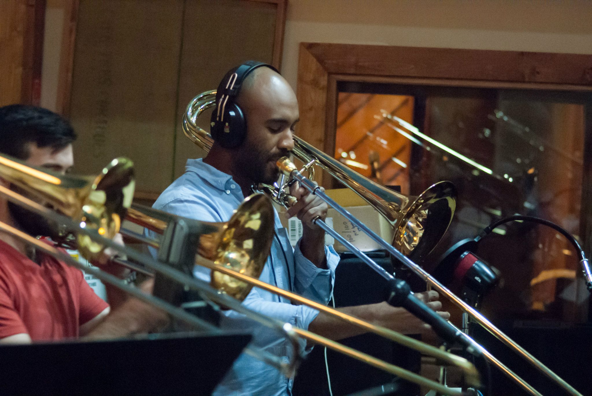 Reggie C. playing trombone