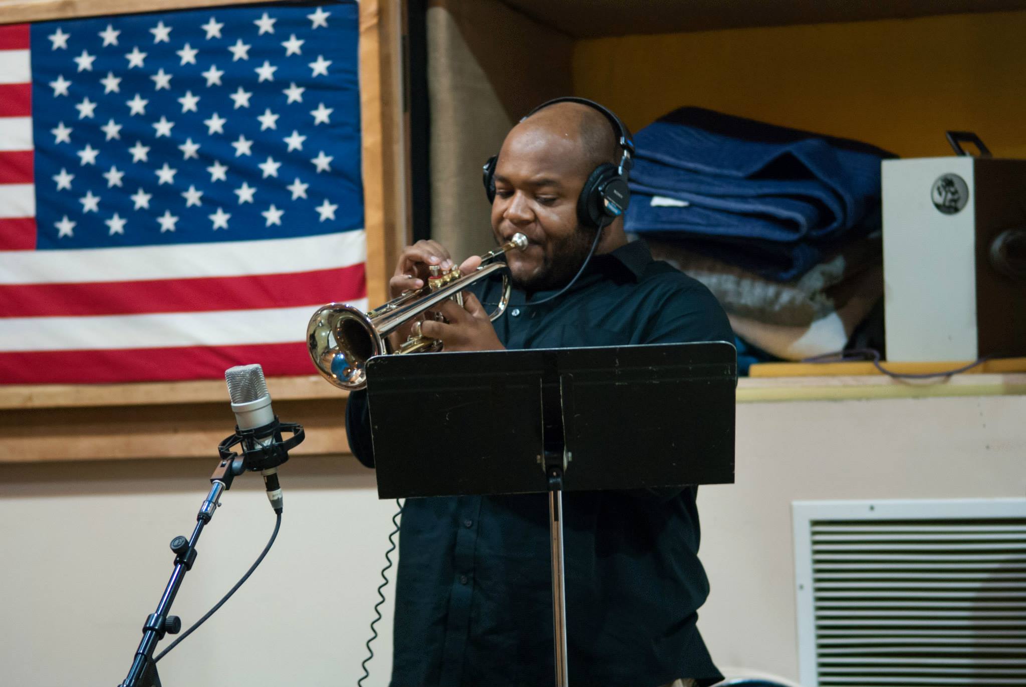 Marcus looking incredibly patriotic