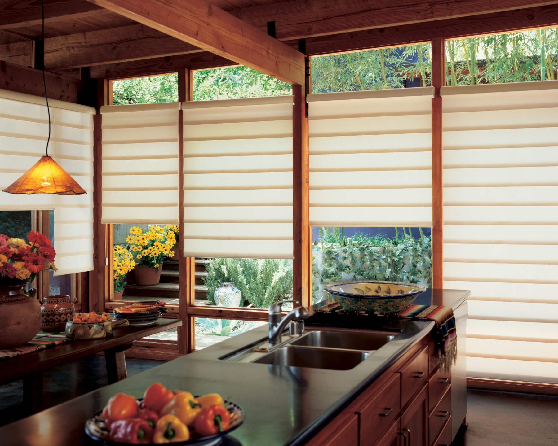 Wooden Pull Down Blinds