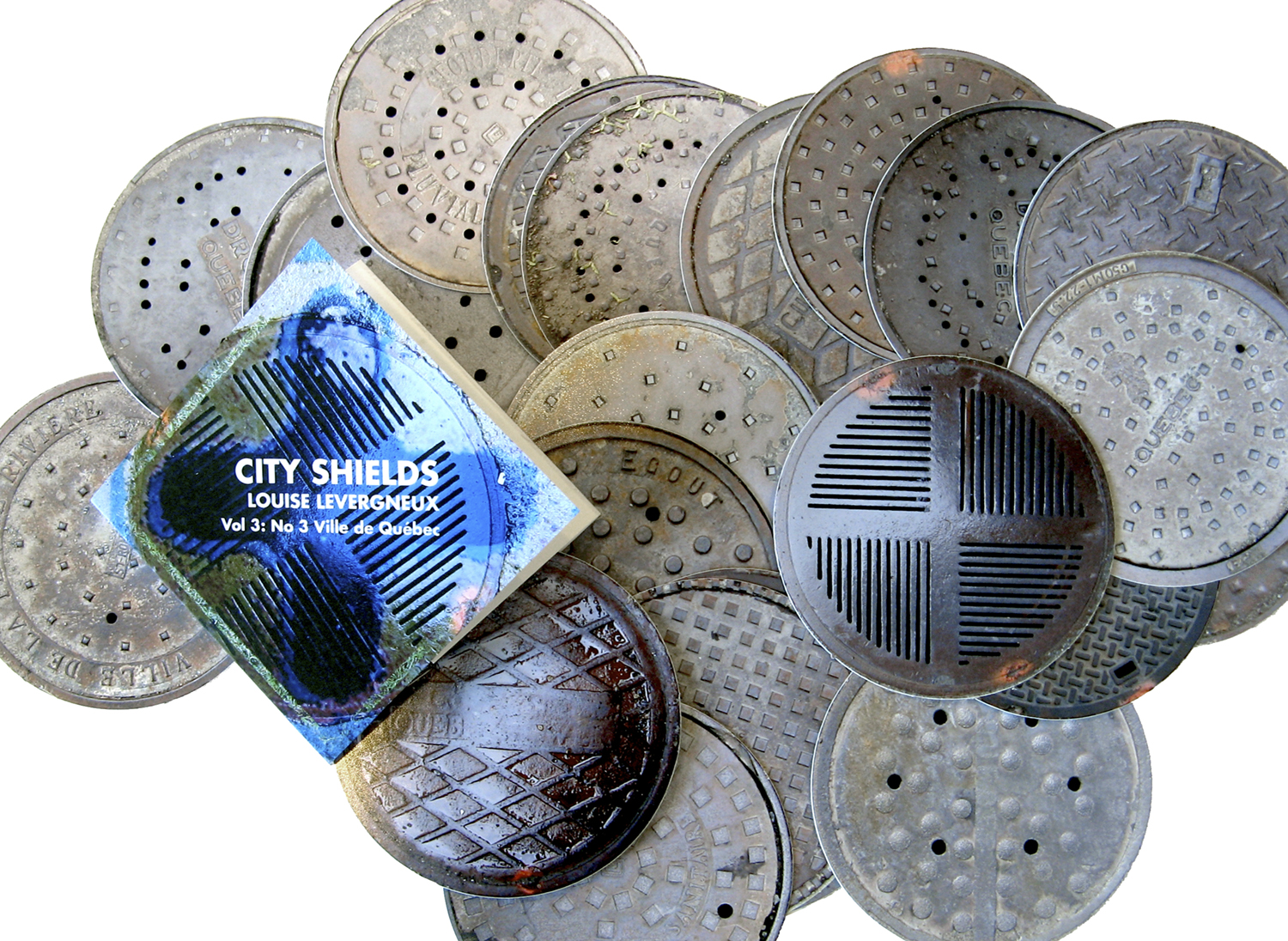 View of the manholes covers represented in the ville de Québec volume, Vol 3: No 3