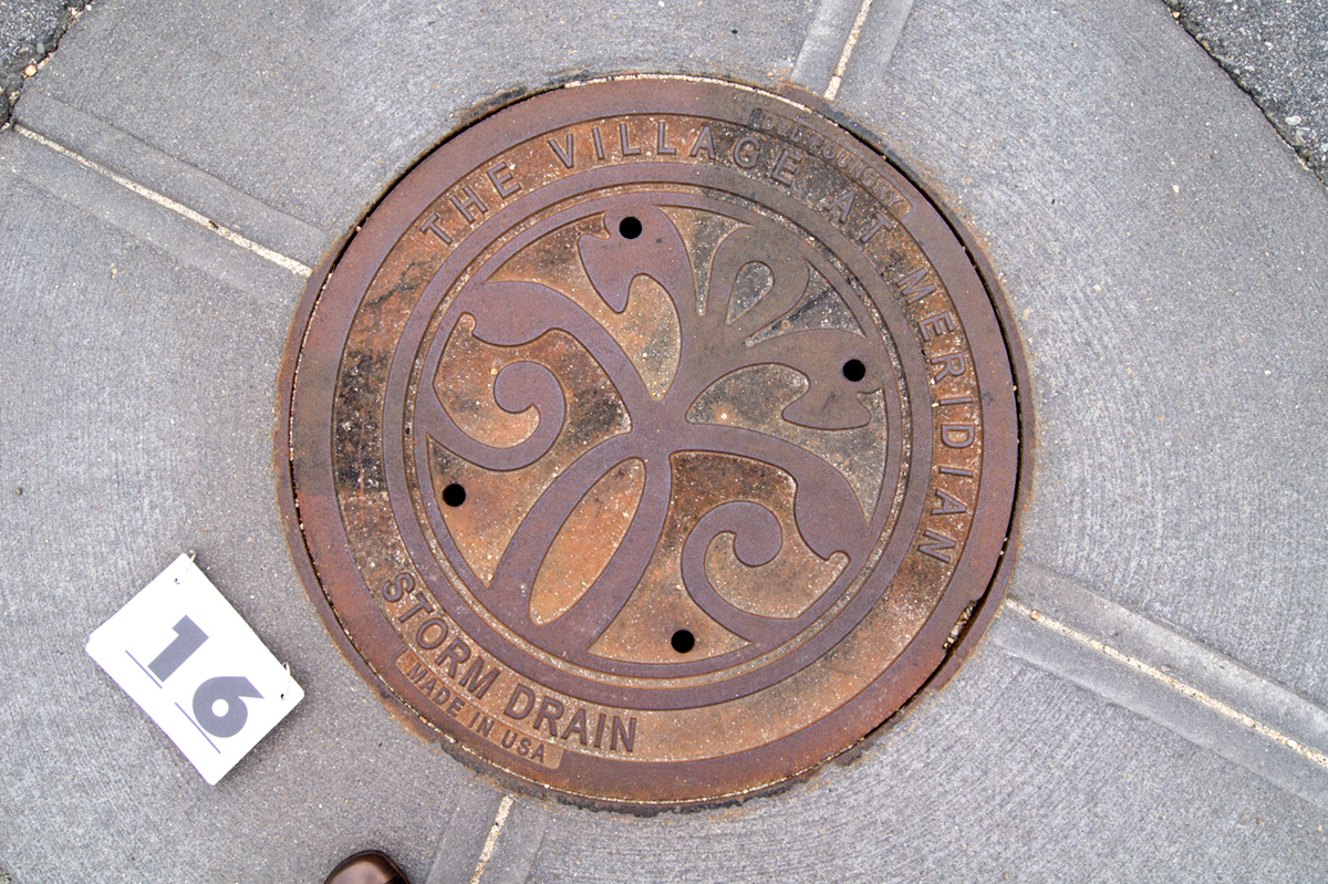 © 2016 Louise Levergneux, manhole covers designed for The Village Mall in Meridian