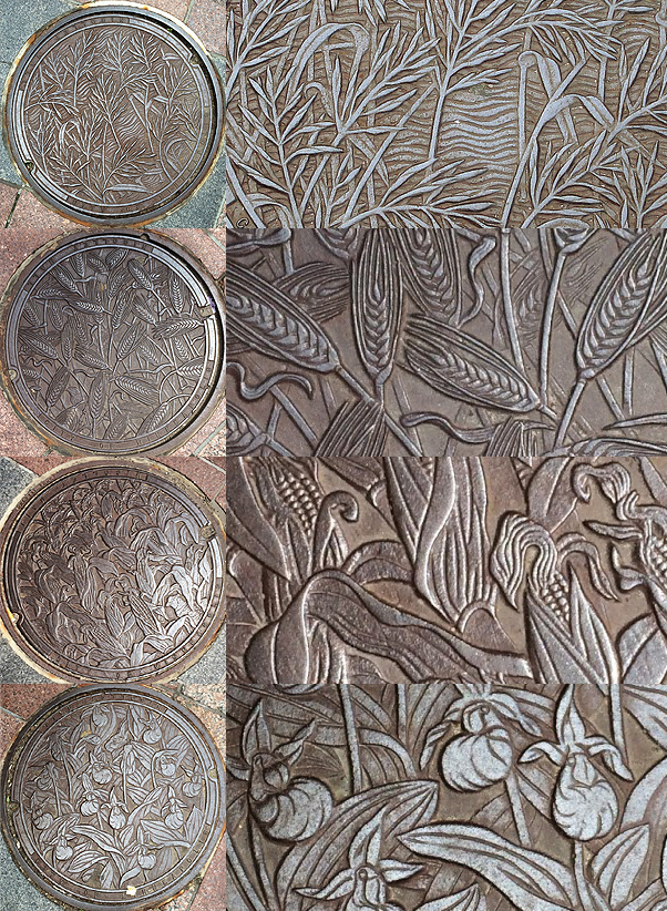 © 2016 photos by Will Crain, graphics by Michelle Ward, Hail Minnesota design by Kate Burke—image 1 WILD RICE and detail; image 2 WHEAT and detail; image 3 CORN and detail; image 4 LADY SLIPPER and detail