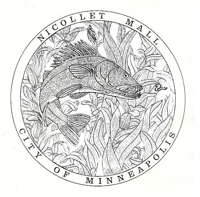 © 2016 Kate Burke, the sketch created for the carving of the design