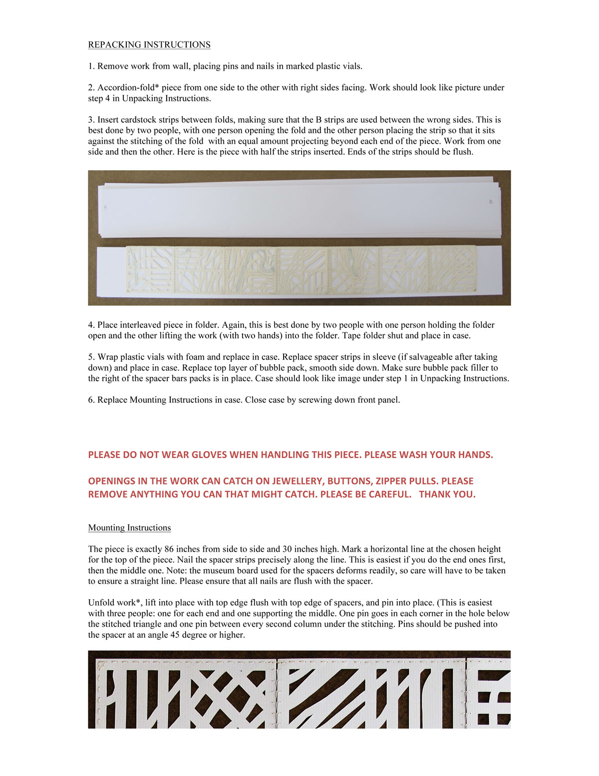 © Cathryn Miller, instructions for unpacking and repacking In Winter, part 2