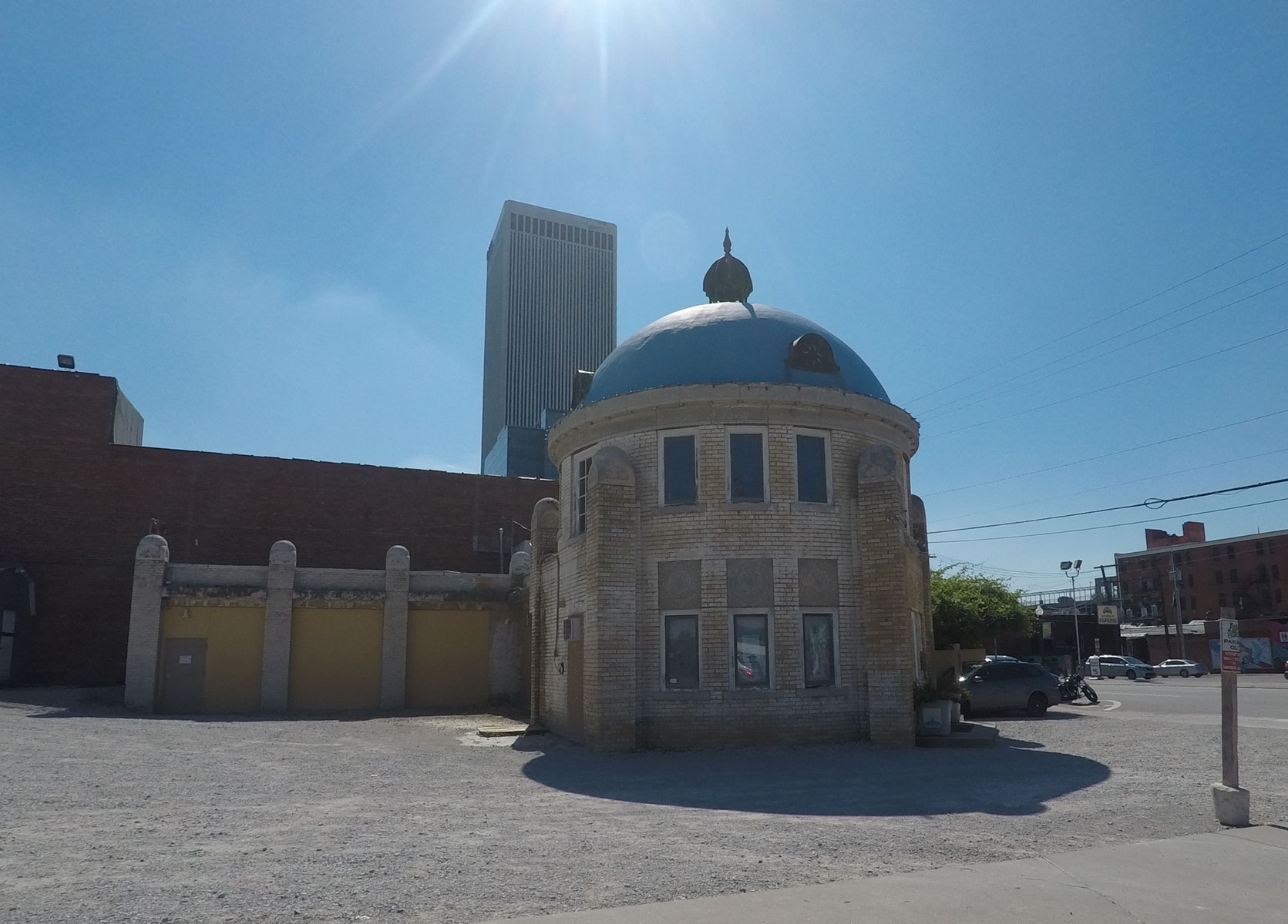 © 2017 Louise Levergneux, Blue Dome, built in 1924, served as the White Star Gulf Oil Station in the day.