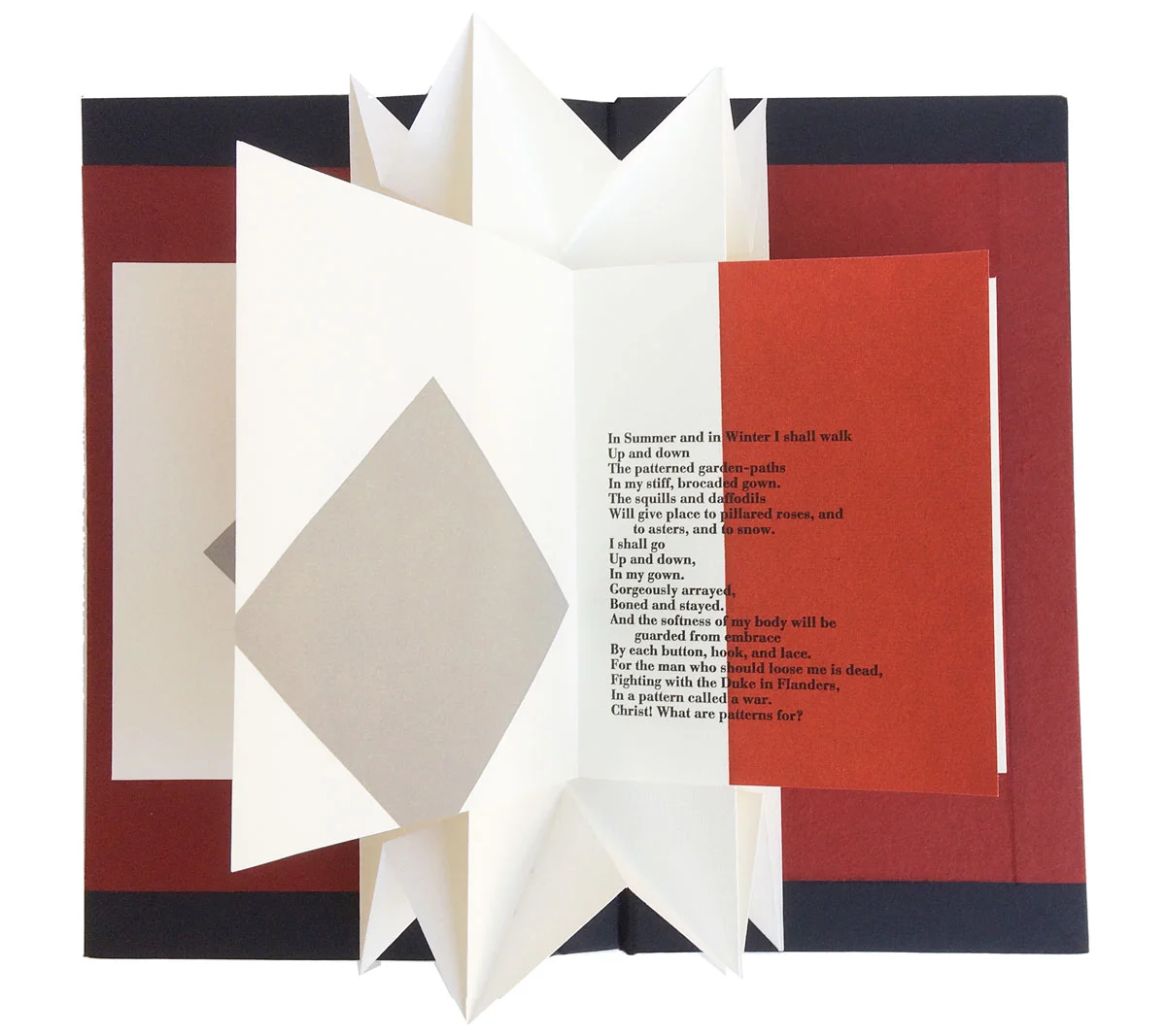 © 2005 Maria G Pisano, Vita Defuncta a limited edition of 25 is printed on Arches MBM Ingres, Fabriano Elle Erre, and Japan Yatsuo, the book measures 11” H x 13” W open