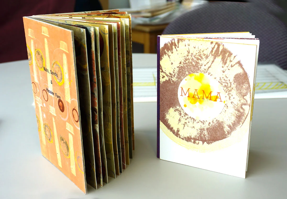 © 2018 Louise Levergneux, Nuts, Seeds & Heavier Fare (left) and Mama Self (right) by Marnie Powers-Torrey