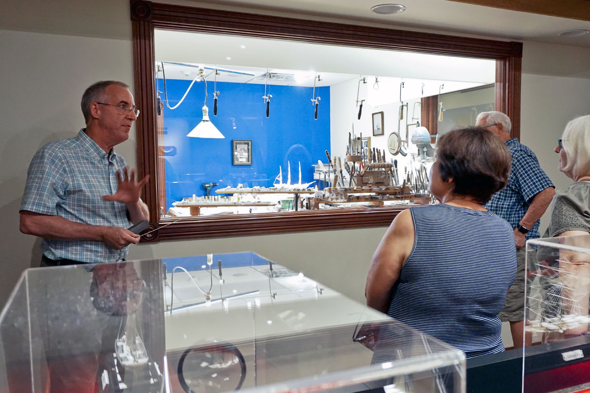 © 2018 Louise Levergneux, David talking about the ships he carves