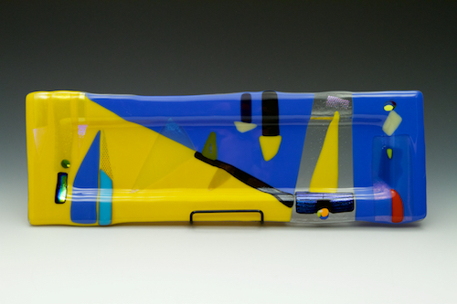 © 2018 Gary Viola, fused glass platter (20” x 7” x 1.5”) by Monica Viola