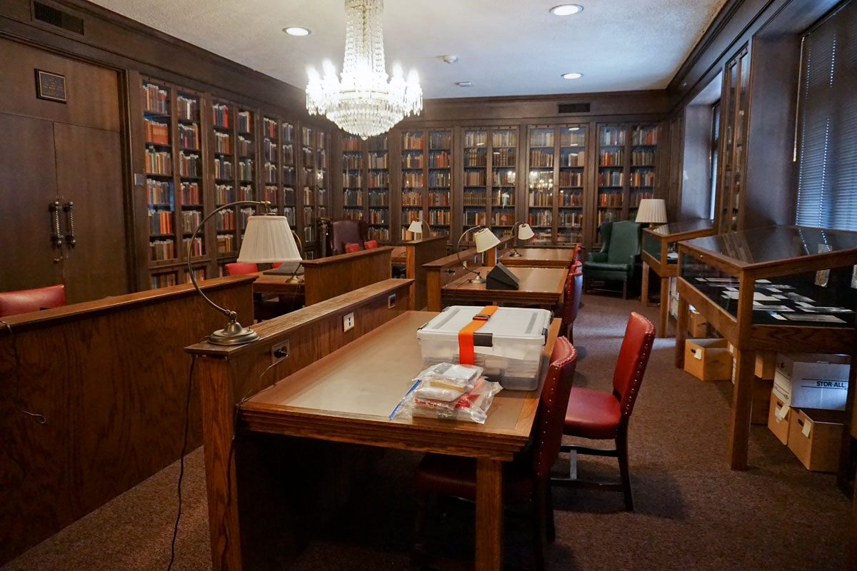 © 2018 Louise Levergneux. The Jack H. and Tybie Davis Satin Rare Book Room of the McFarlin Library were I presented my books (on the table in the foreground)