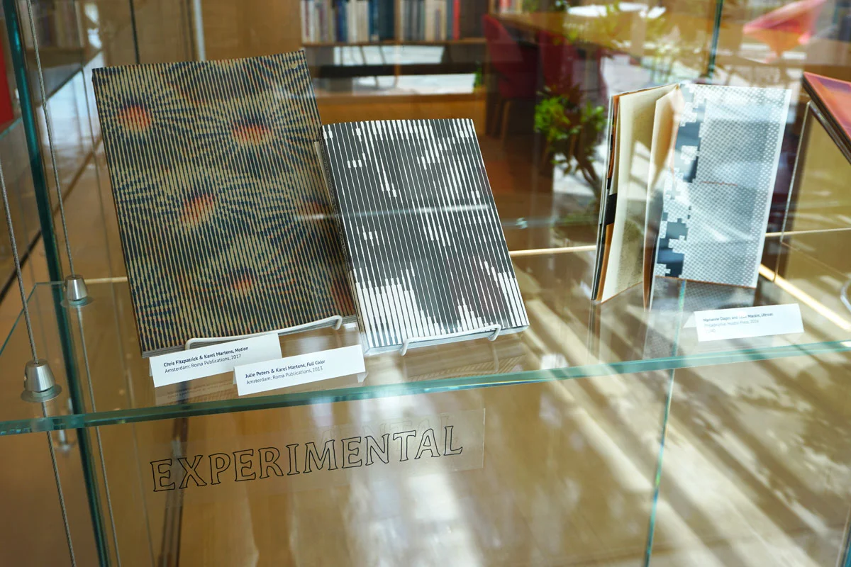 © 2019 Louise Levergneux. left: Chris Fitzpatrick and Karel Martens, Motion 2017; middle: Julie Peters and Karel Martens, Full Color 2013; right: Marianne Dages and Leah Mackin, Ultrices 2016.