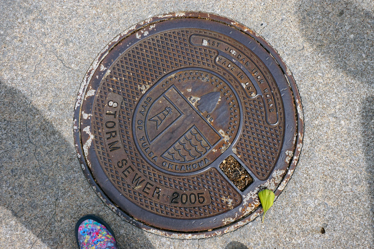 © 2018 Louise Levergneux. Manhole cover in Tulsa, Oklahoma.
