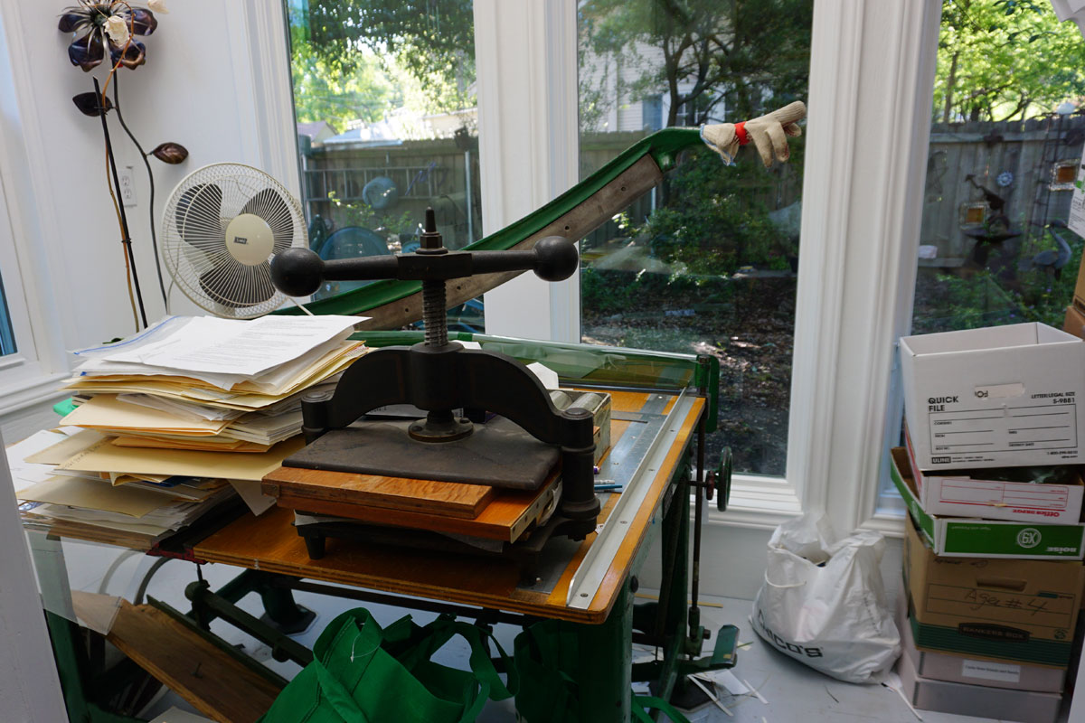 © 2019 Louise Levergneux. Olivia Primanis has many wonderful tools of the trade in her studio.