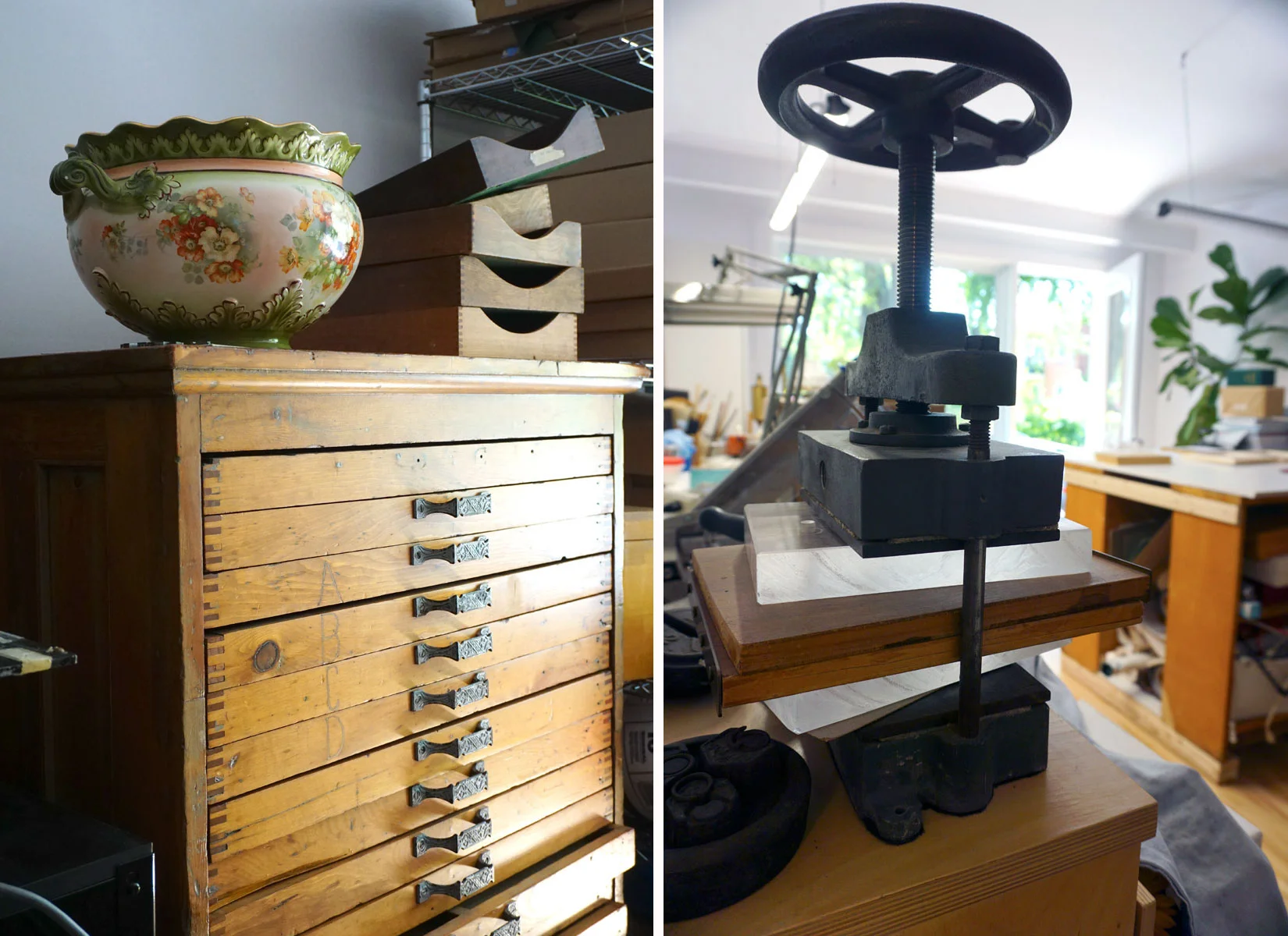 © 2019 Louise Levergneux. Details of Cécile Côté’s studio in Montréal.