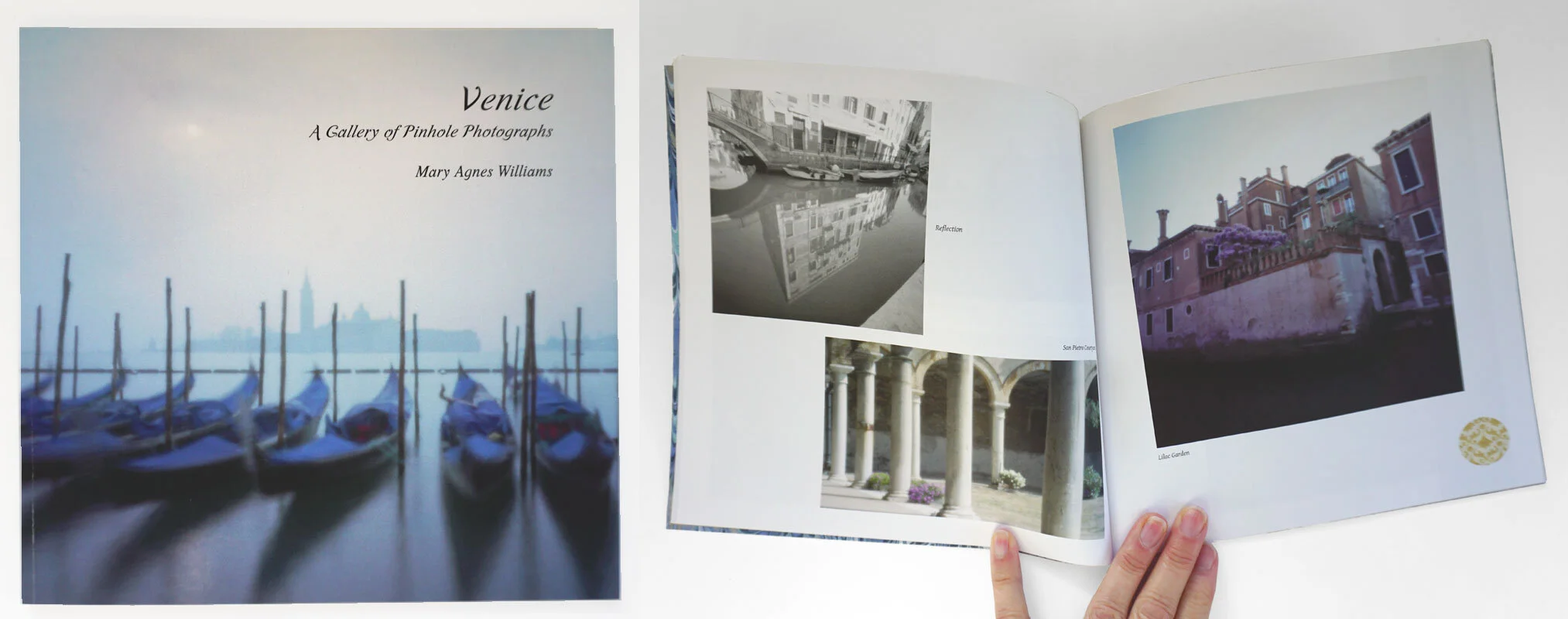 © 2019 Louise Levergneux. Venice: A Gallery of Pinhole Photographs by Mary Agnes Williams, a 44-page book featuring 45 color and black and white pinhole photographs of Venice, Italy. This signed digital copy 68/75 was gifted to me by Mary Agnes.