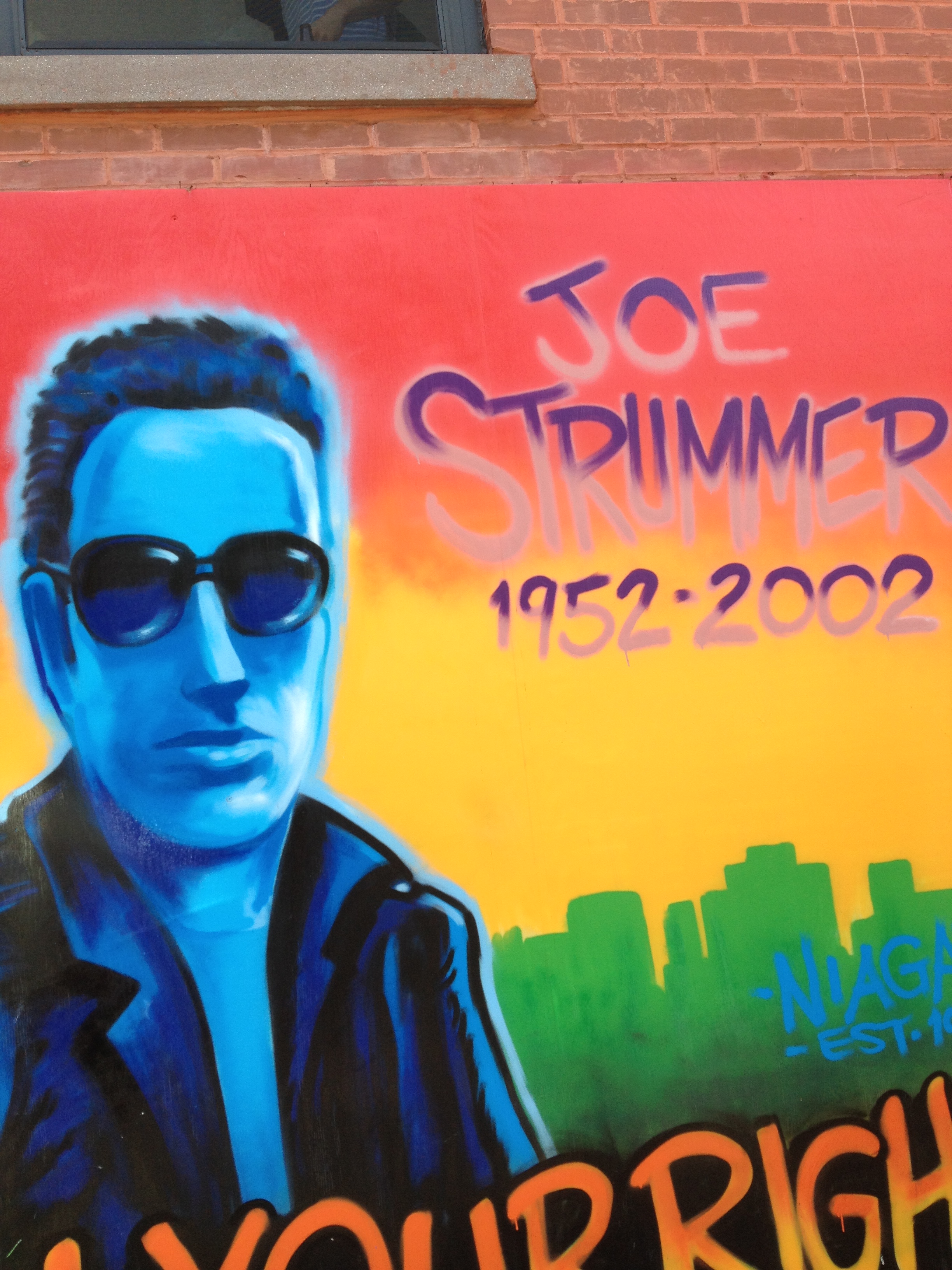 Joe Strummer mural. This is its third incarnation in this location