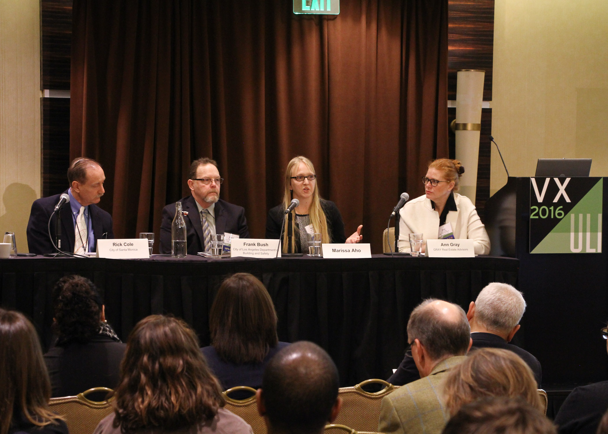 Resiliency panel, left to right: Rick Cole, Frank Bush, Marissa Aho and Ann Gray. photo by Dlugolecki Photography