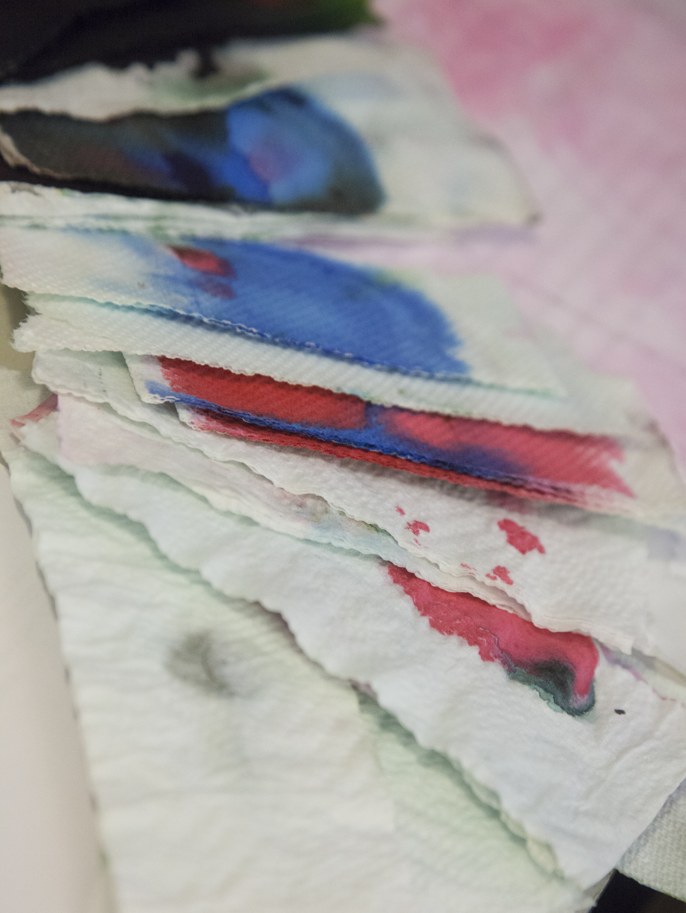 This is some of the paper towels I used for cleaning. It's kind of cool to see when some of the colors loosen up. Kind of. It would be fun if ink wasn't so darn expensive.