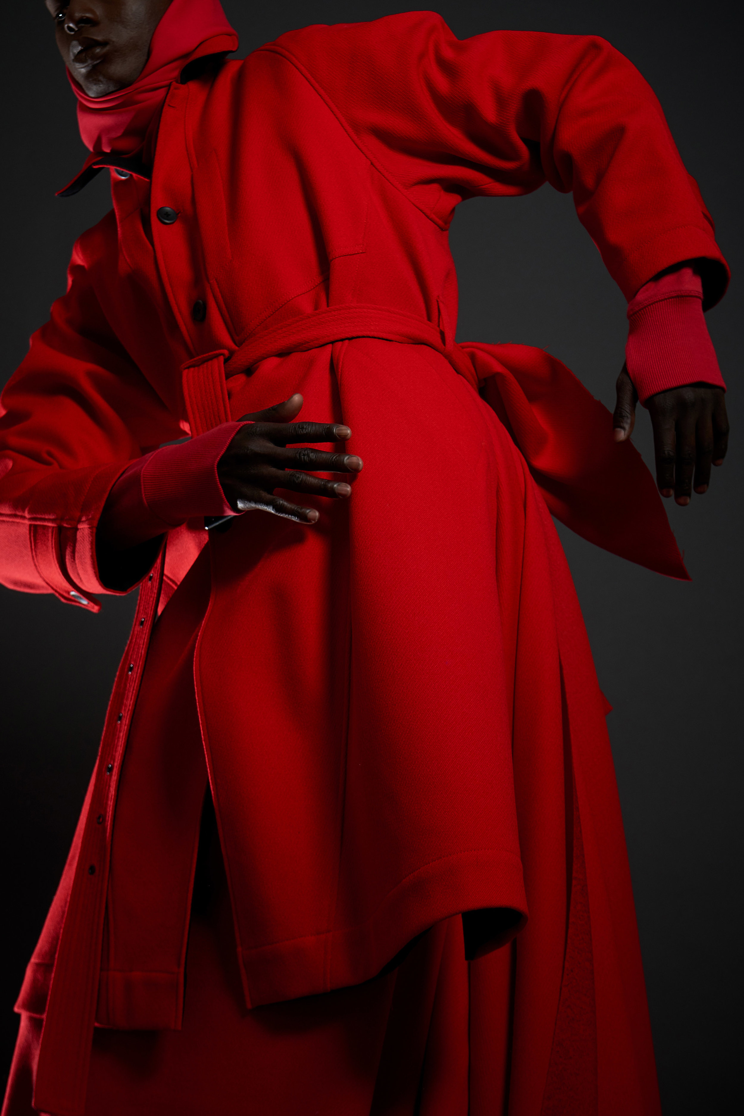  Look 15   ARC Overcoat  / Red Whipcord  . 