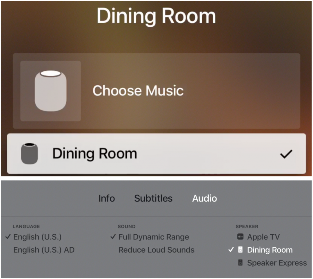 Once you’ve transferred audio to the HomePod, you can use Hey Siri commands to pause and play the Apple TV content, change volume, and even rewind and fast-forward by a certain amount of time (“Hey Siri, rewind 10 seconds”). However, other things that Siri on the Apple TV can do, like tell you who stars in a movie, work only when you press and hold the Siri button on the Siri Remote.
