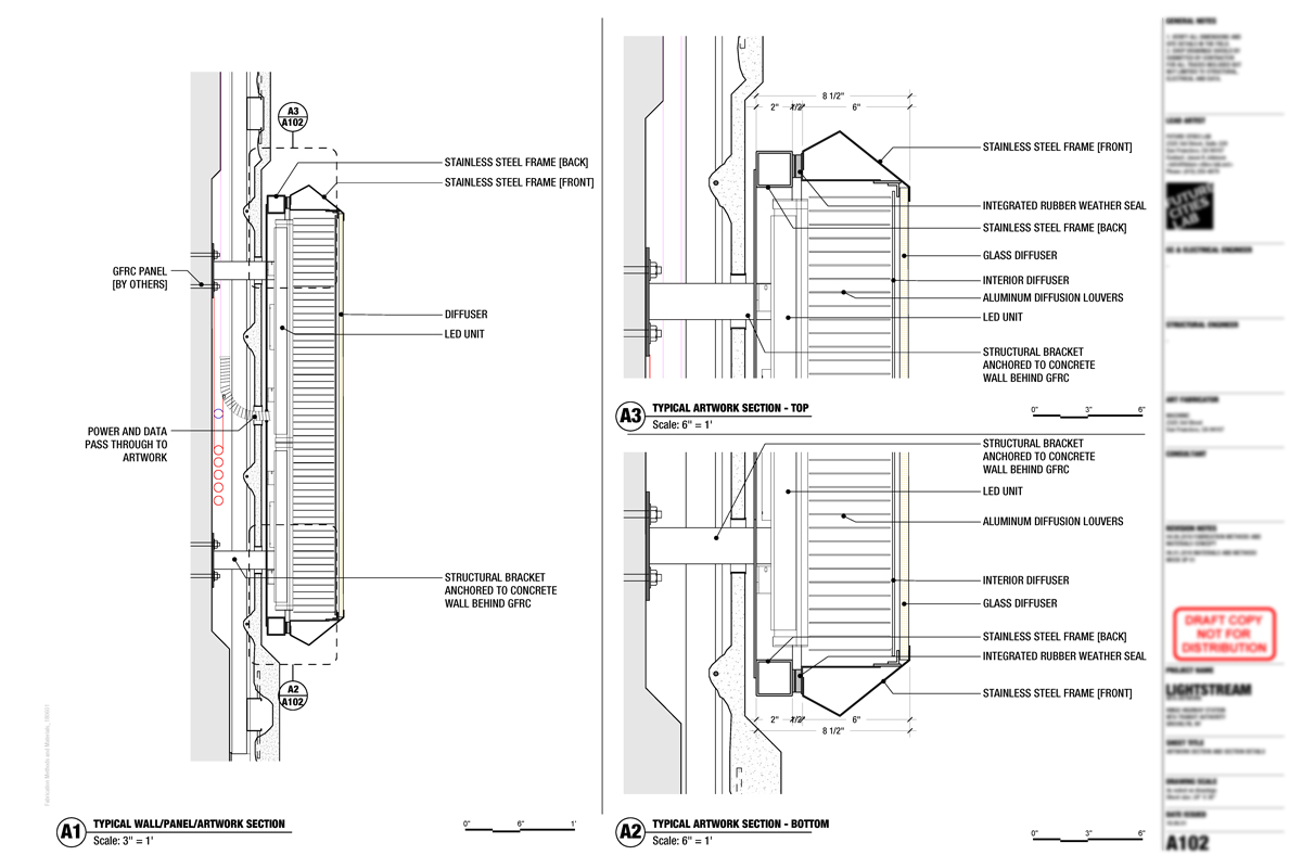 Elevation Section View: One of the Platform Panels Mounted on the Wall 